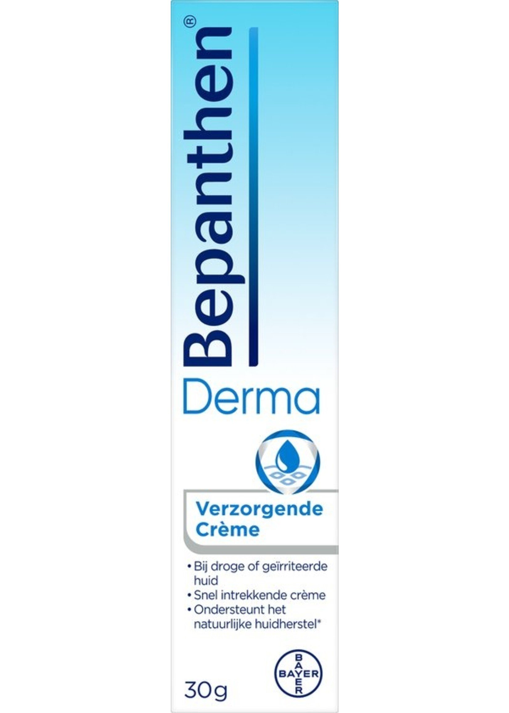 Bepanthen Verzorgende Creme - snel intrekkend, hydraterend - zonder parfum - droge en geirriteerde huid - 30 gram