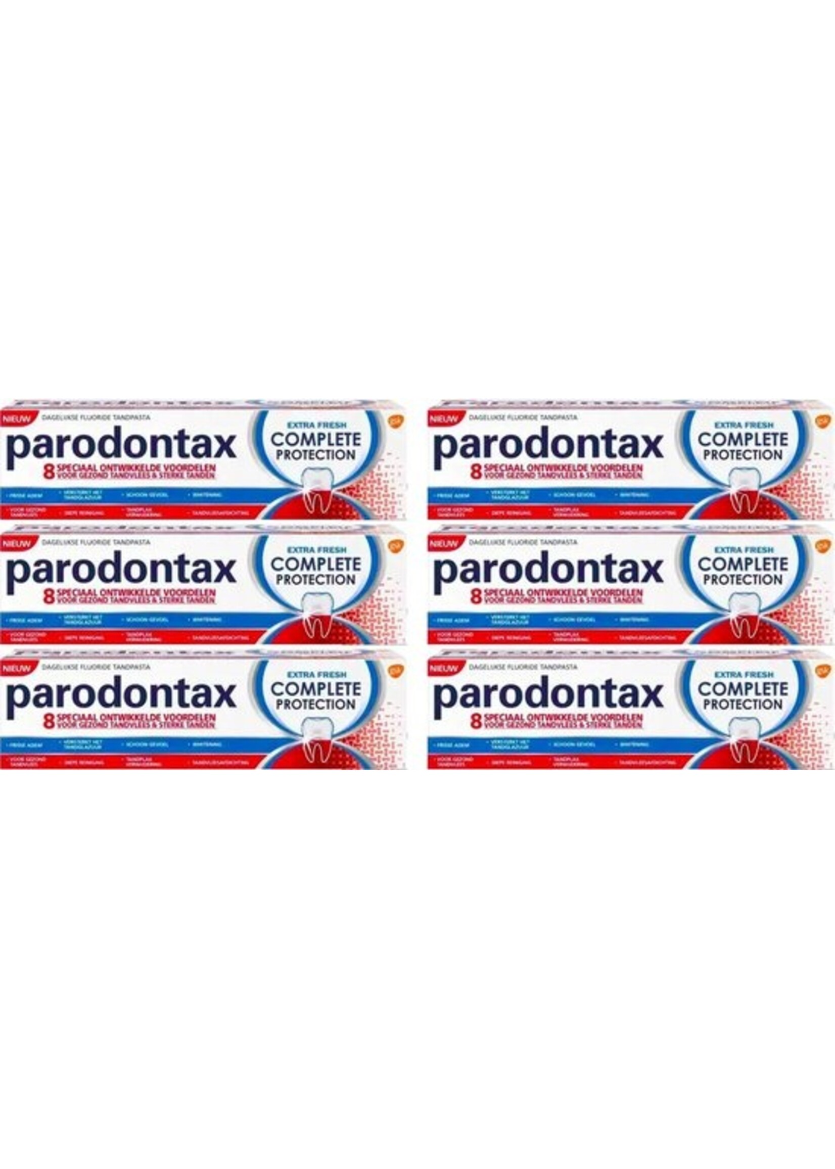 Parodontax Tandpasta Extra Fresh Complete Protection - 6 x 75ml - voordeelverpakking