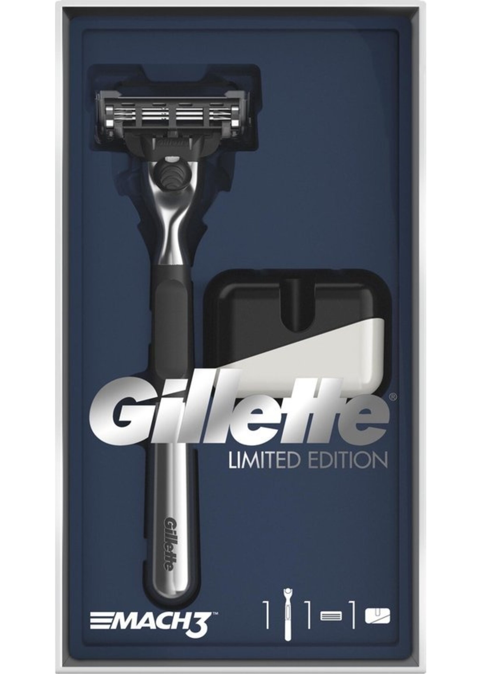 GILLETTE Gillette Mach3 Limited Edition Chrome Met Houder - Scheersysteem