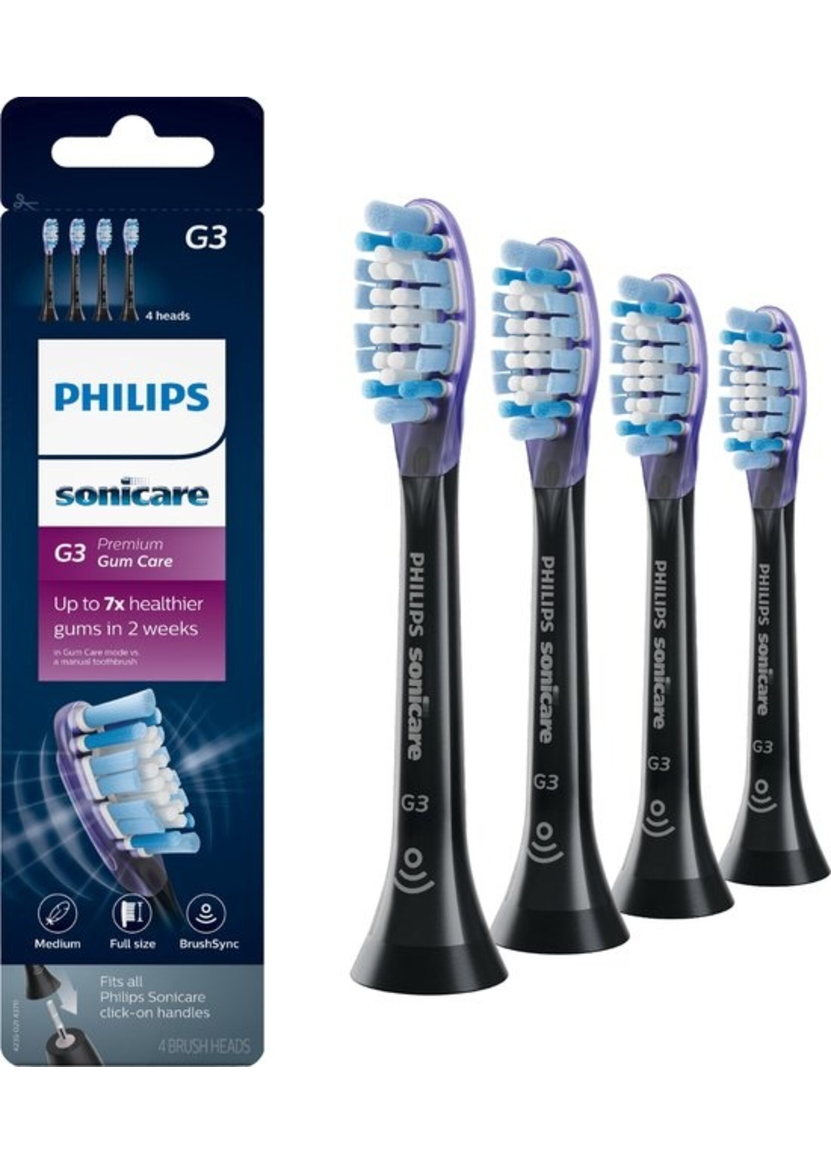 Philips Philips Sonicare G3 Premium Gum Care HX9054/33 - Opzetborstel - 4 stuks