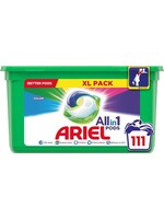 Ariel All in 1 Pods Kleur Wasmiddel - Voordeelverpakking 3 x 37 Wasbeurten - Wasmiddel Pods