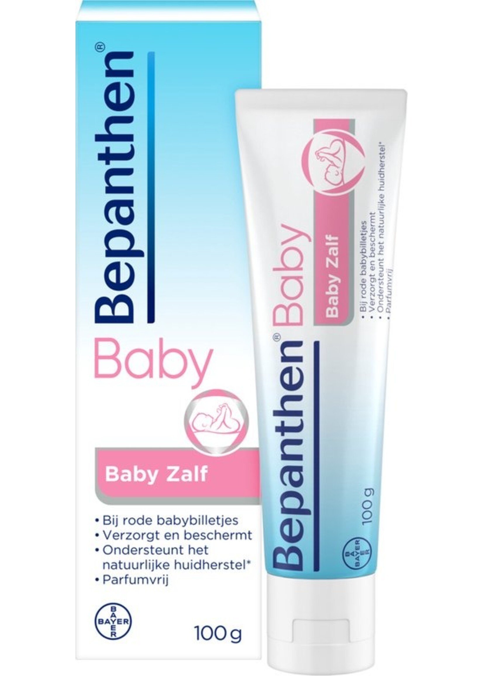 Bepanthen Baby Zalf - beschermt tot wel 10u lang en helpt snel - rode babybilletjes - 100 gram