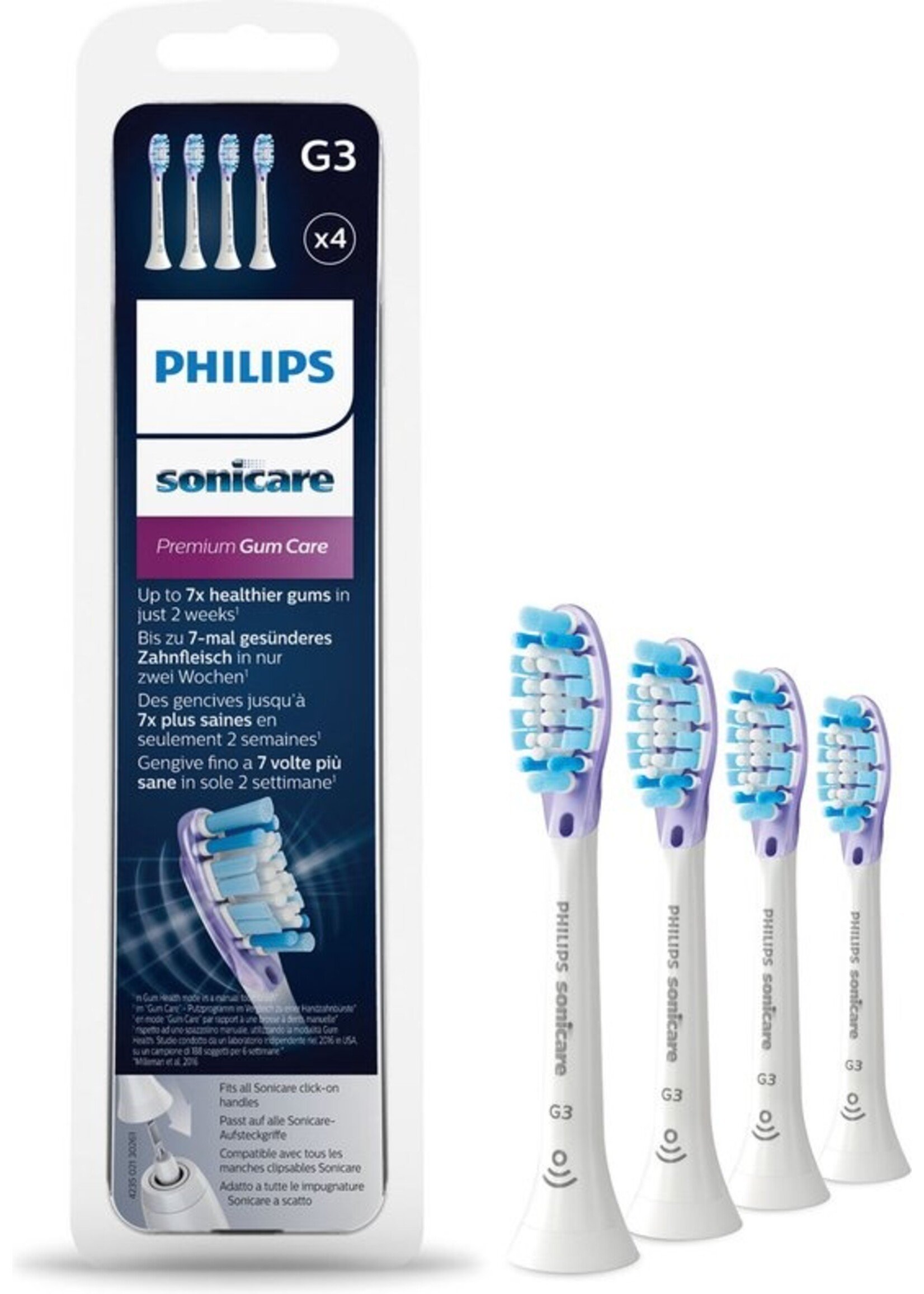 Philips Philips Sonicare AdaptiveClean Gum HX9054/17  - Opzetborstel - 4 stuks