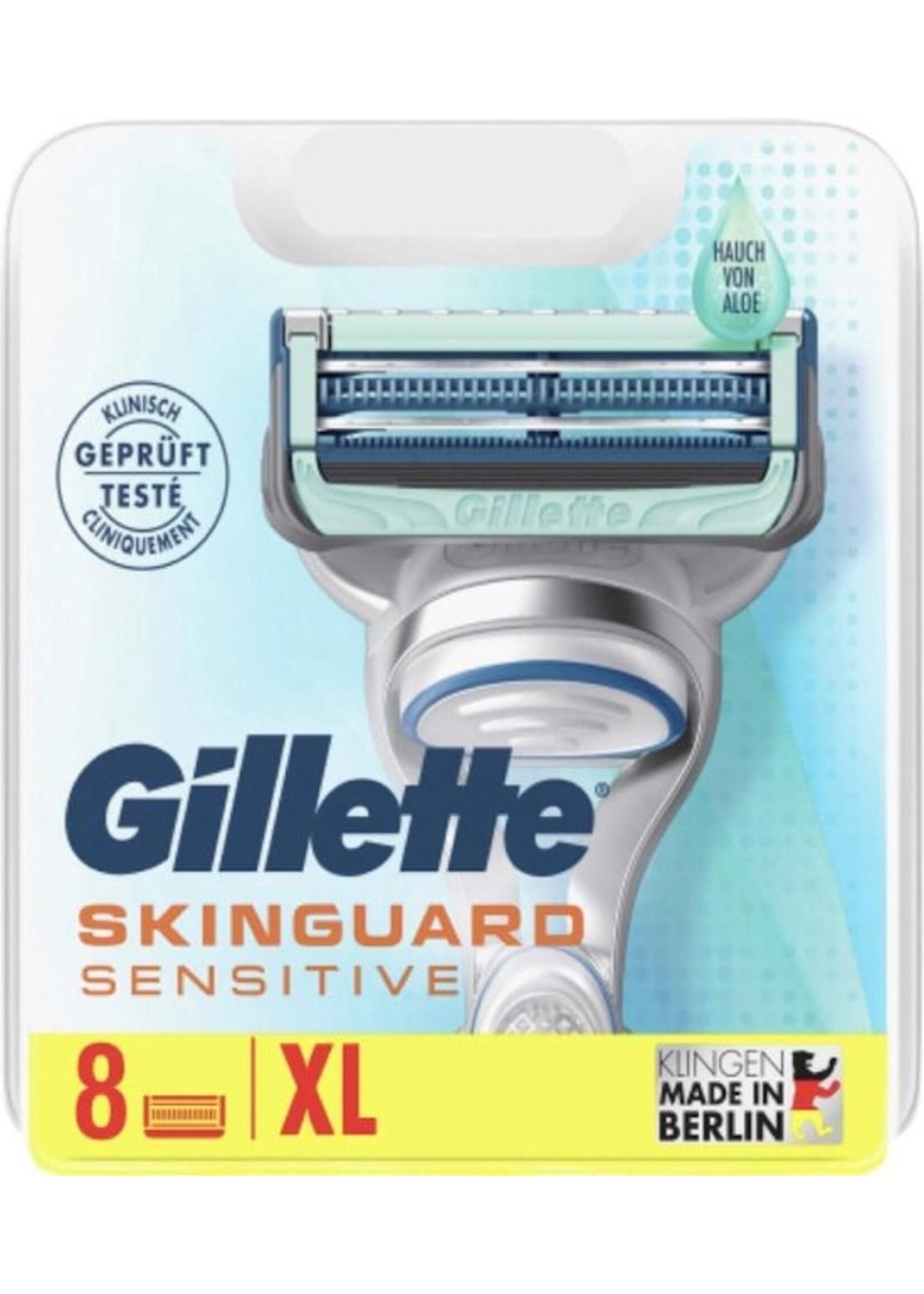 GILLETTE Gillette Skinguard Sensitive Scheermesjes Aloë Vera voor Mannen - 8 Navulmesjes - XL verpakking