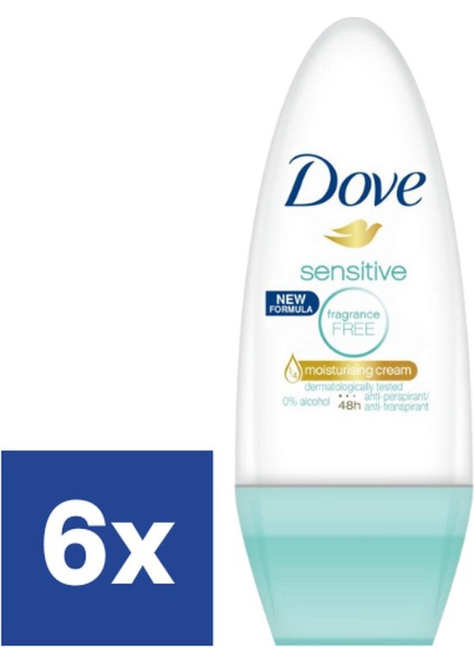 Dove - deodorant roller - Sensitive - 6 x 50ml - Voordeelverpakking