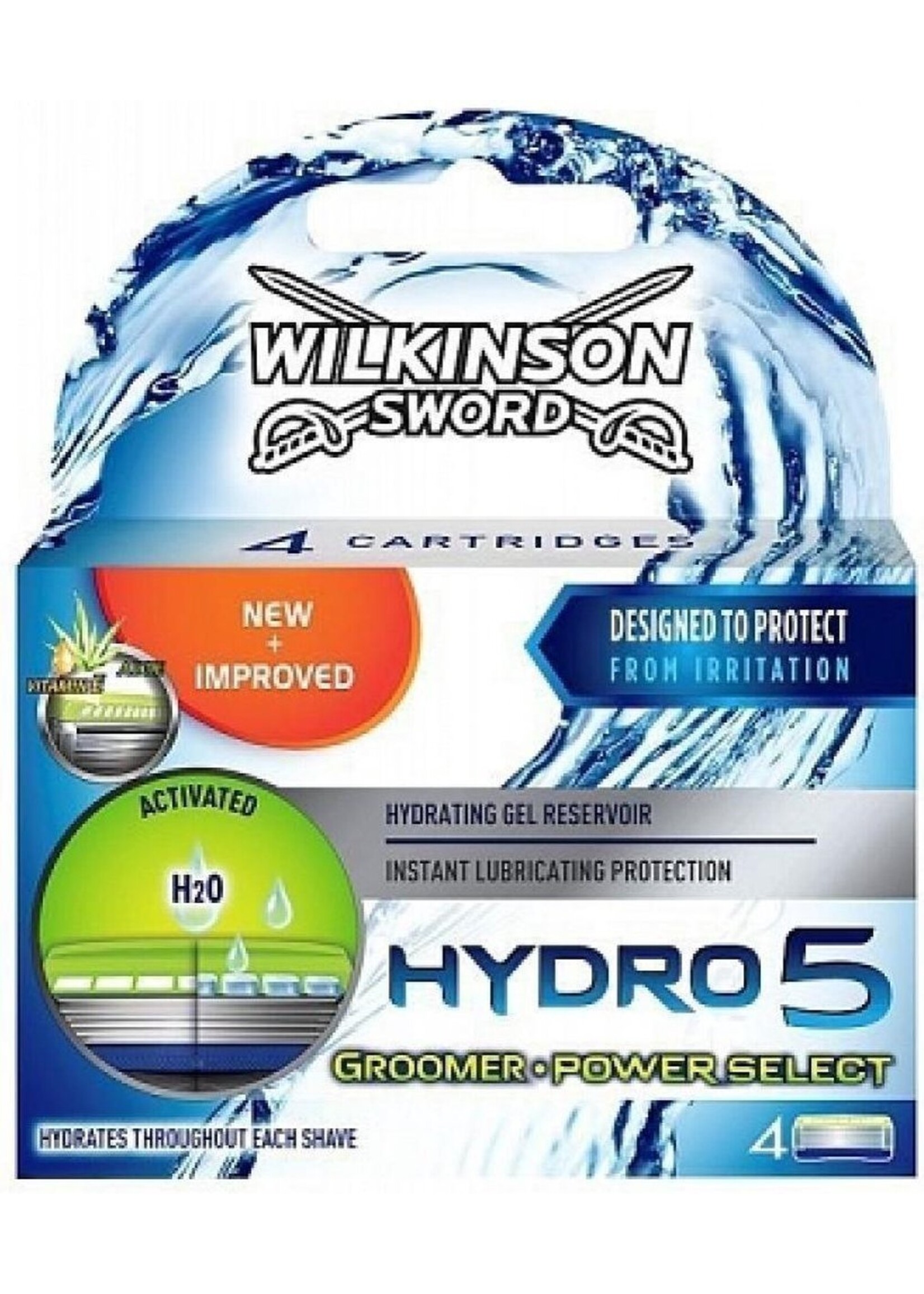 Wilkinson Hydro 5 Scheermesjes - Groomer Power Select 4 Stuks