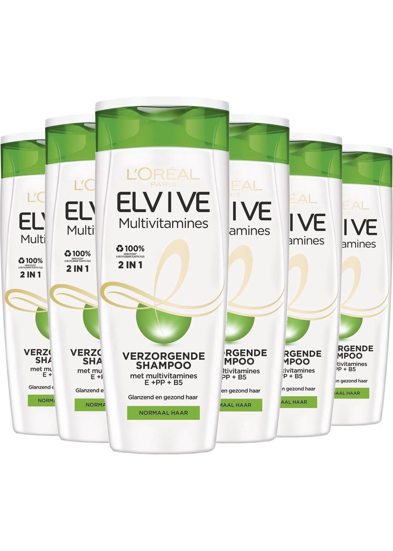 L'Oréal  L'Oréal Paris Elvive Multivitamines 2-in-1 - 6 x 250 ml - Shampoo - Voordeelverpakking