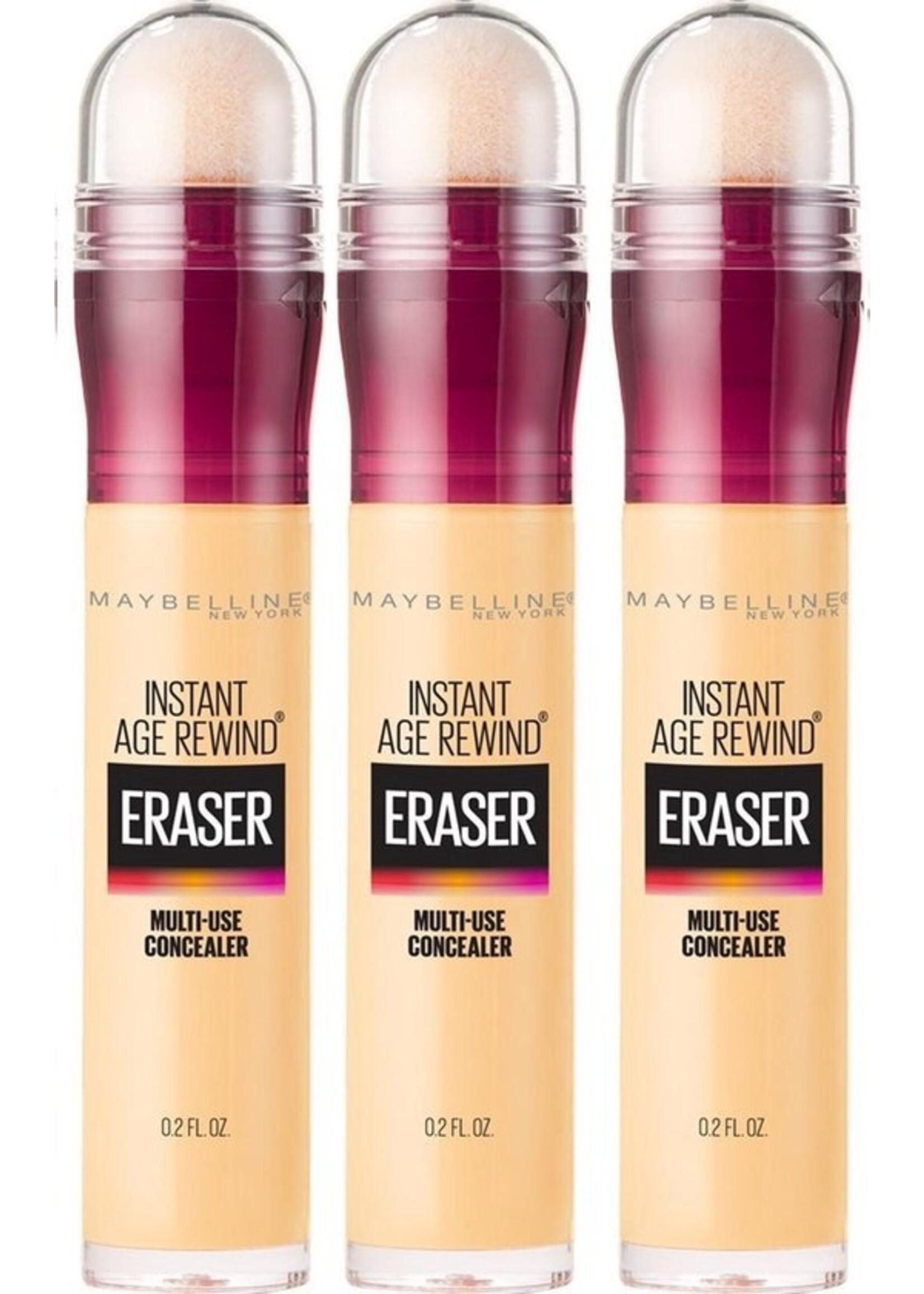 Maybelline Eraser Eye Concealer - Nude - 3 stuks Voordeelverpakking