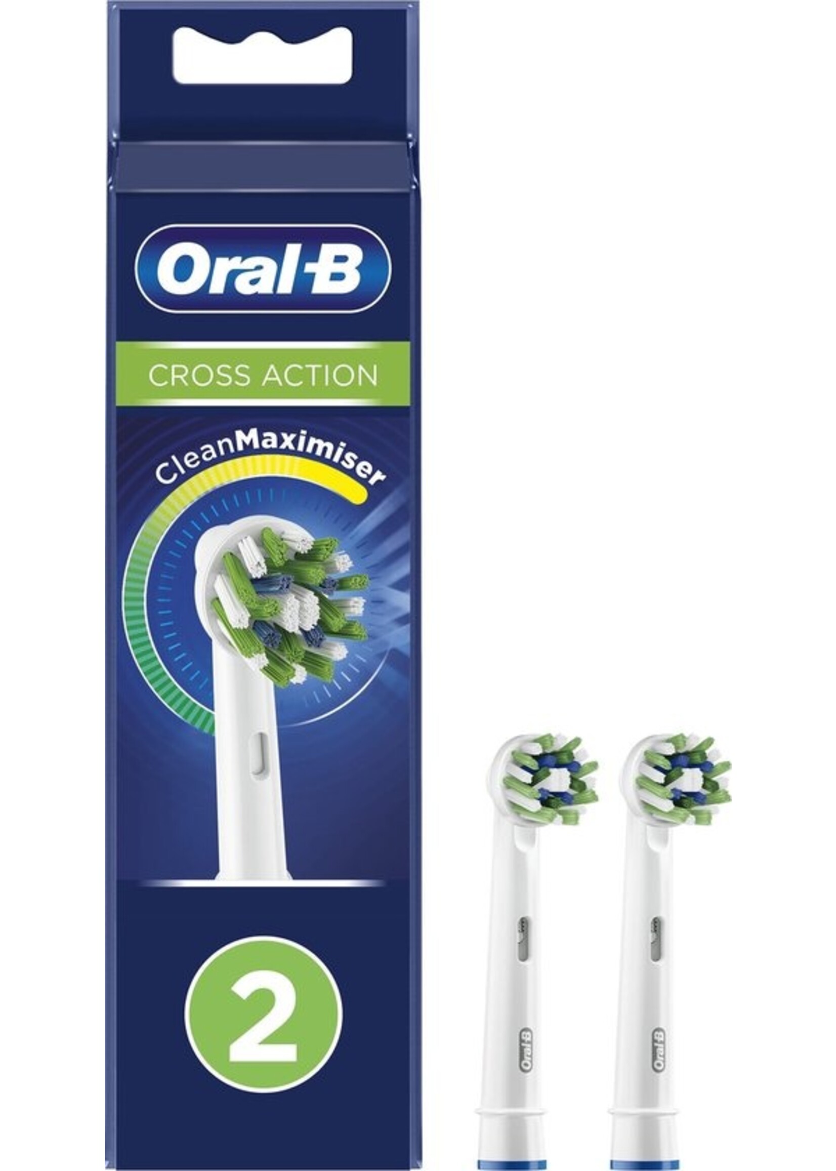 Oralb Braun Oral-B CrossAction - Met CleanMaximiser-technologie - Opzetborstels - 2 Stuks