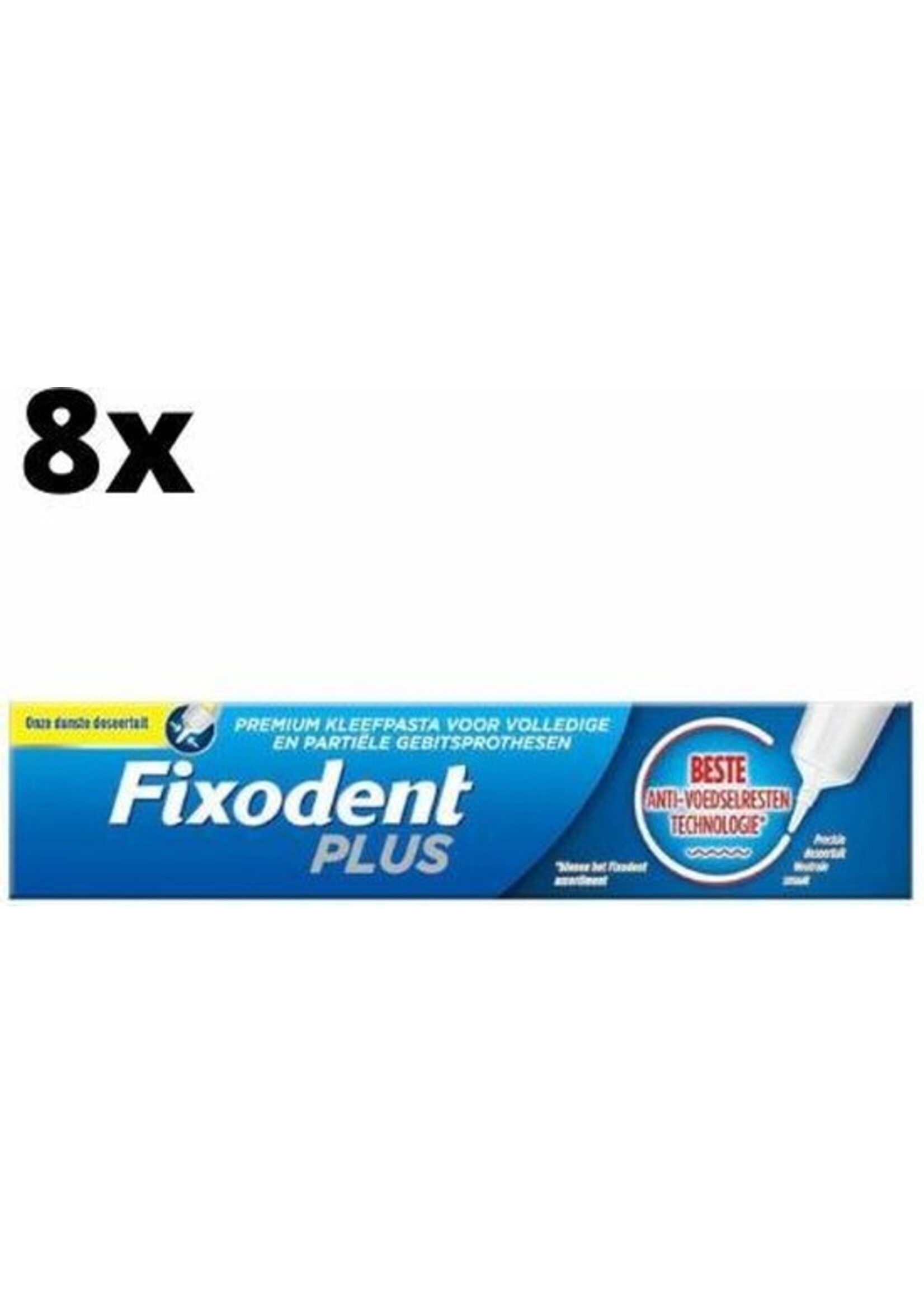 Fixodent Plus Anti-voedselresten Kleefpasta - 8 x 40 gram - Voordeelpakket