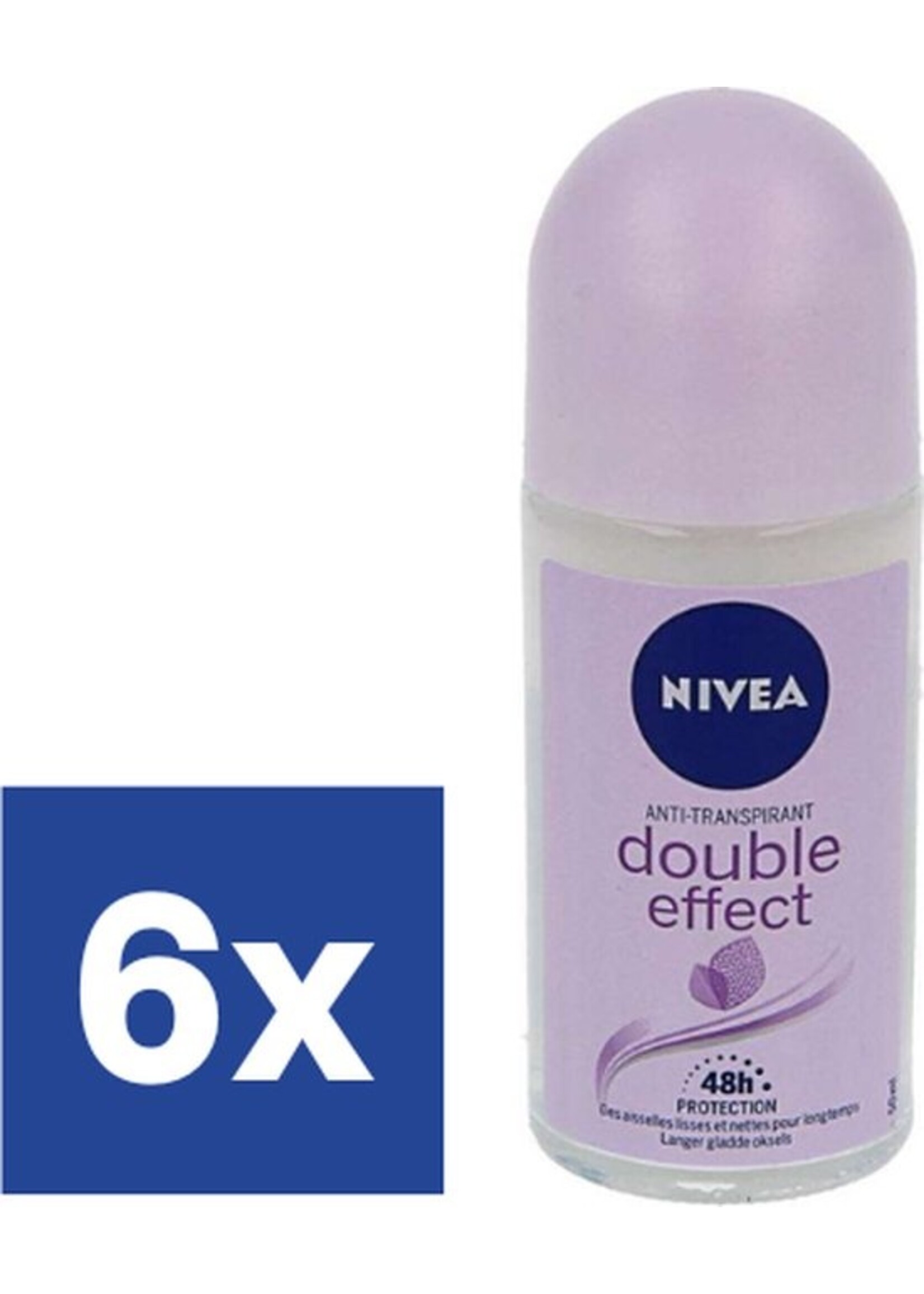 NIVEA Double Effect - 6 x 50 ml - Voordeelverpakking - Deodorant Roller
