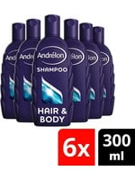 Andrélon Hair & Body For Men - 6 x 300 ml - Shampoo - Voordeelverpakking