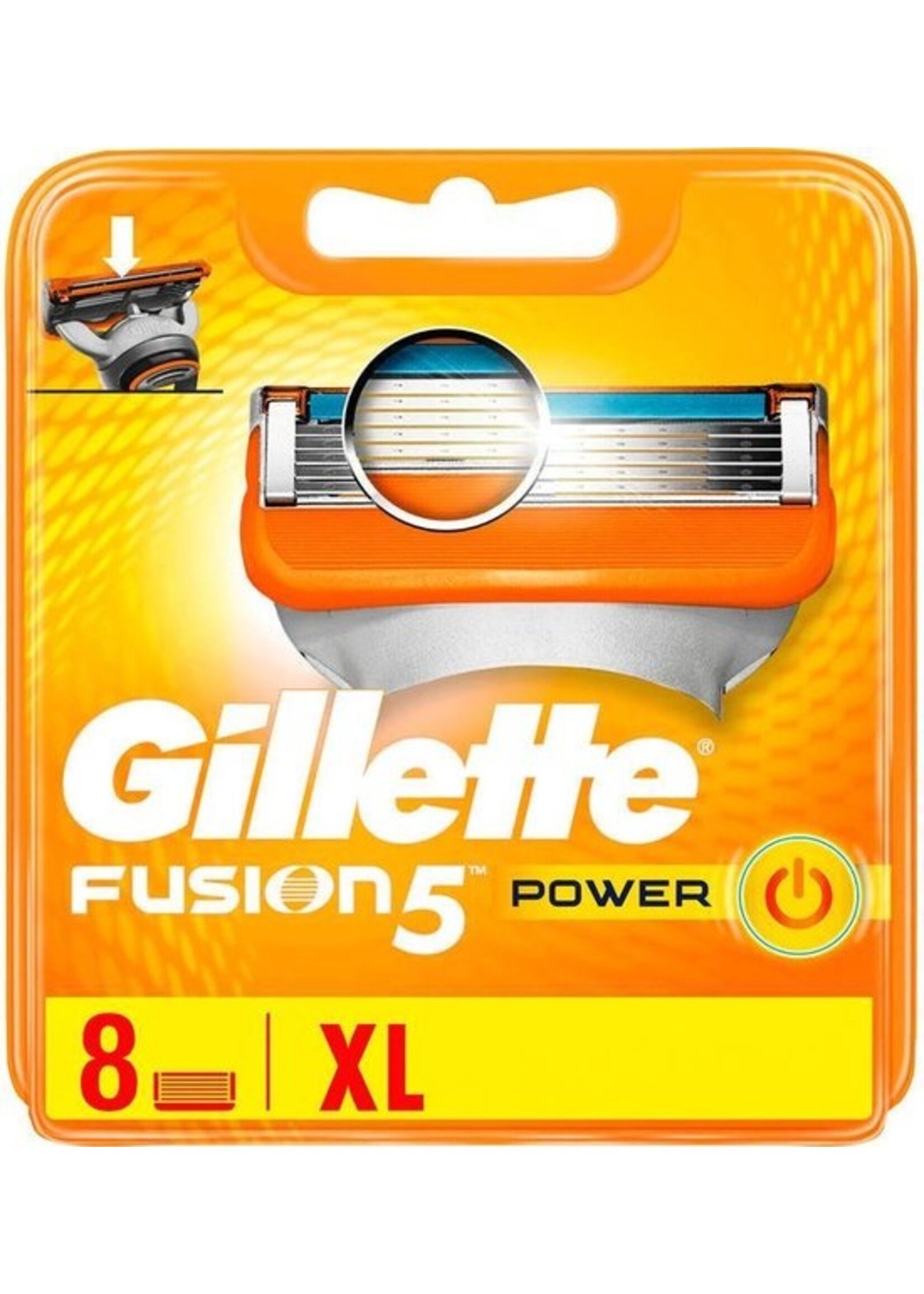 GILLETTE GILLETTE  Fusion Power + leaflet-8 stuks- Scheermesjes