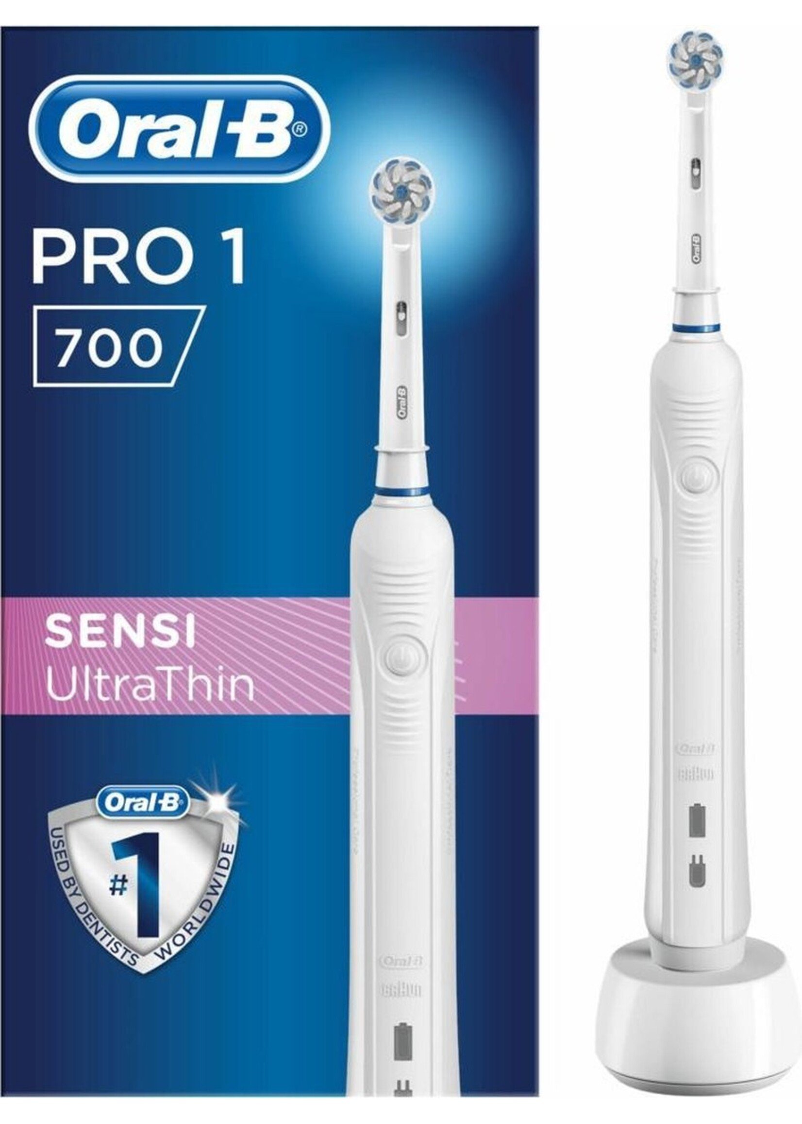 Oralb Braun Oral-B PRO Pro 700 - Sensi-Clean - Elektrische Tandenborstel - Wit