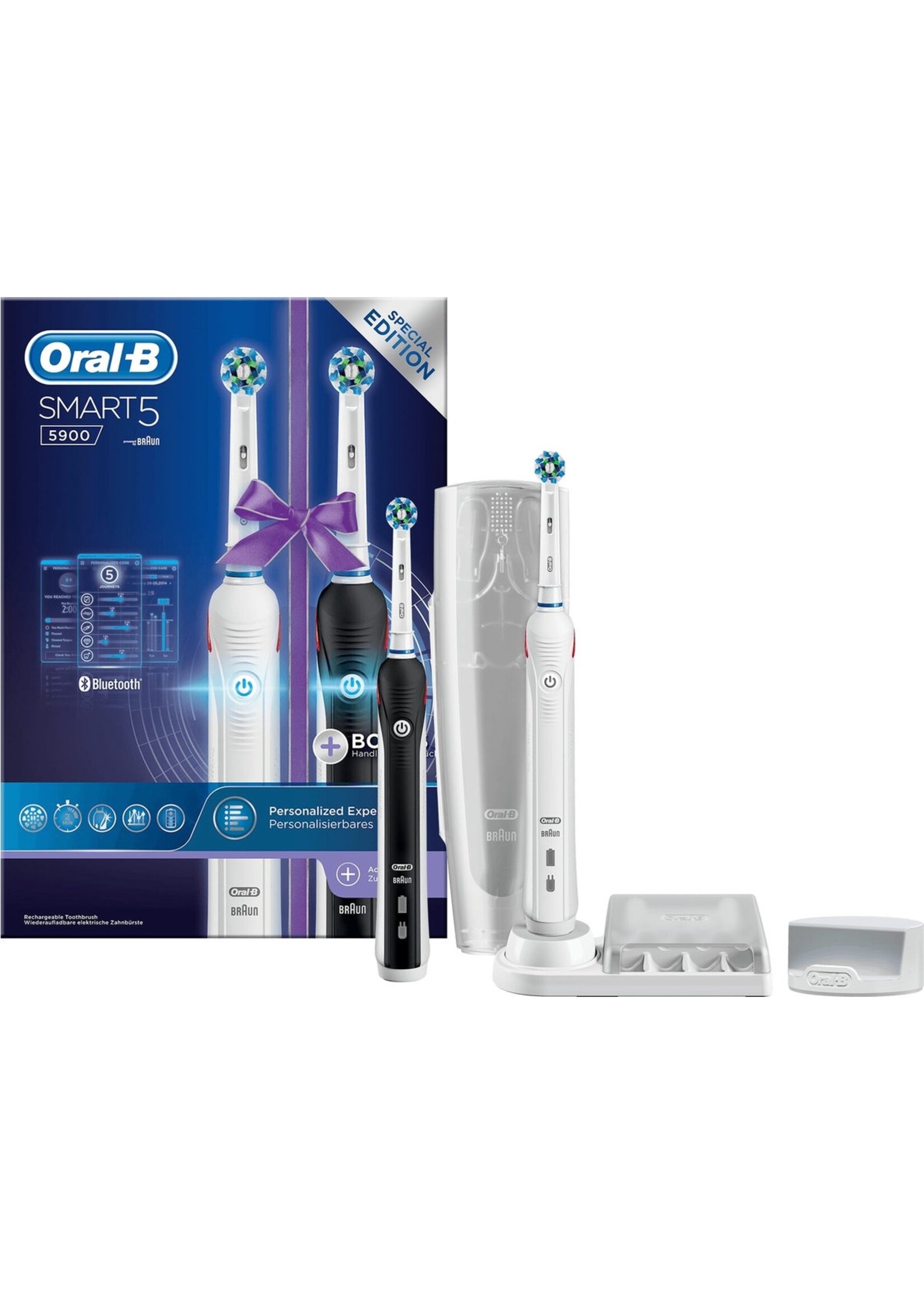 Oralb Braun Oral-B Smart 5 5900 - Zwart En Wit - Elektrische Tandenborstel - Duopack