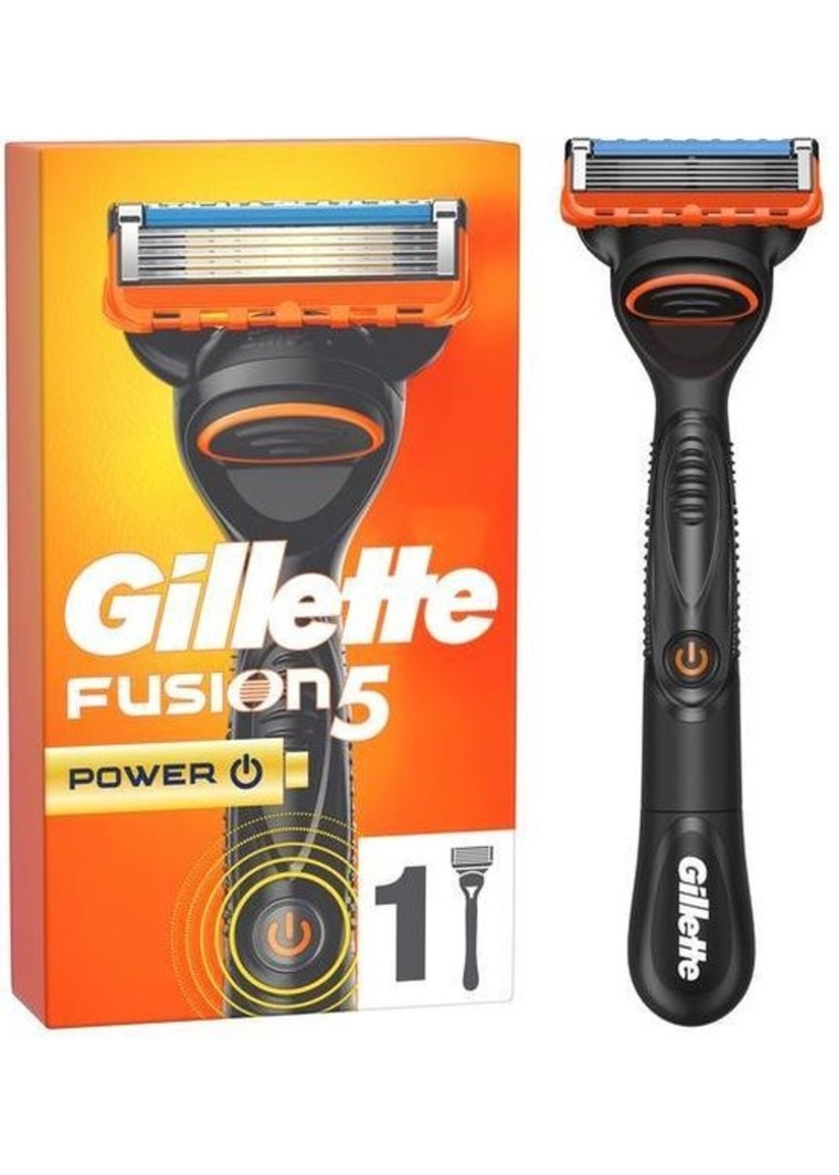 GILLETTE Gillette Fusion5 Power scheerapparaat voor mannen Zwart, Oranje