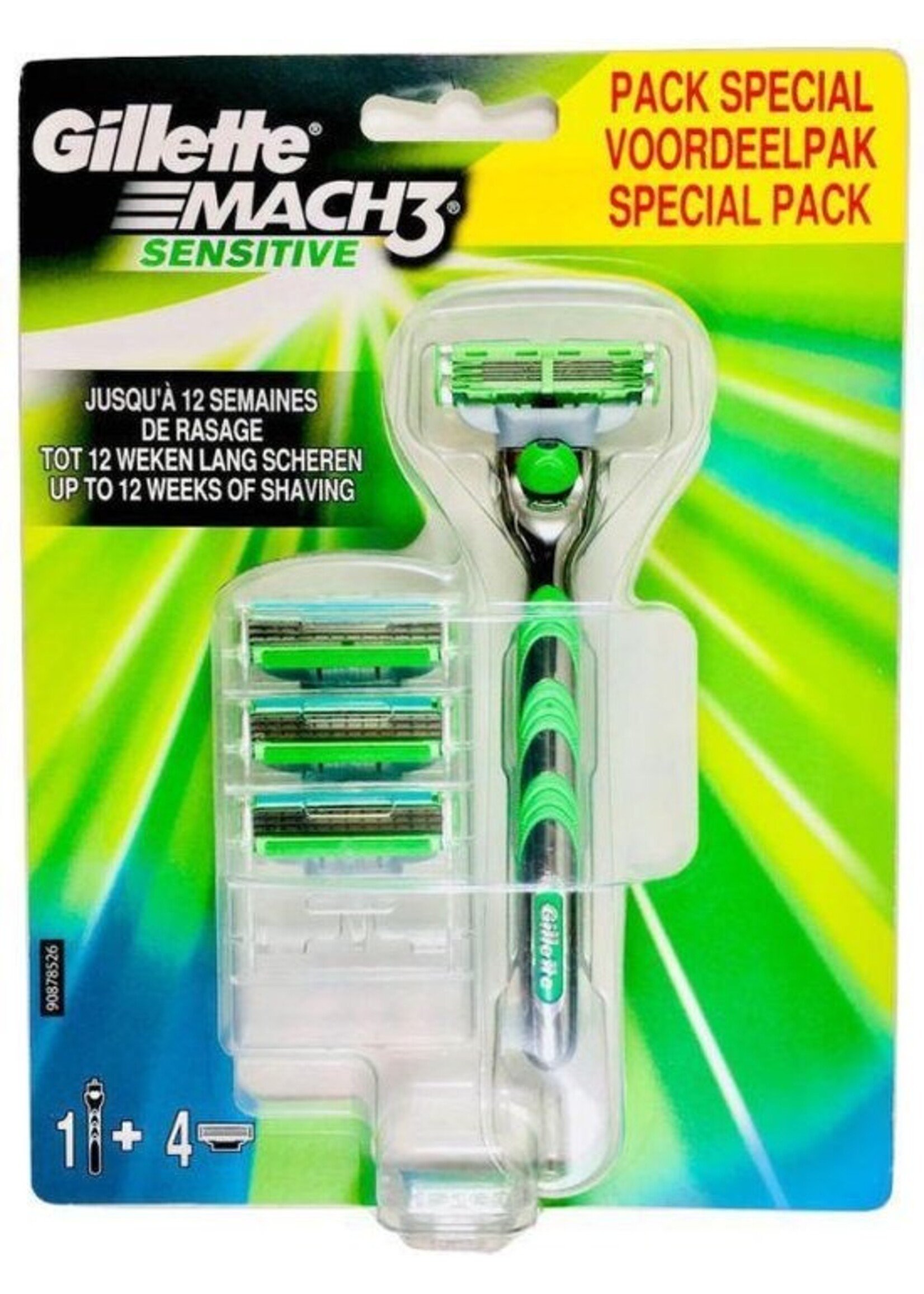 GILLETTE Gillette Mach3 Sensitive Voordeelpakket (with 4 Blades)