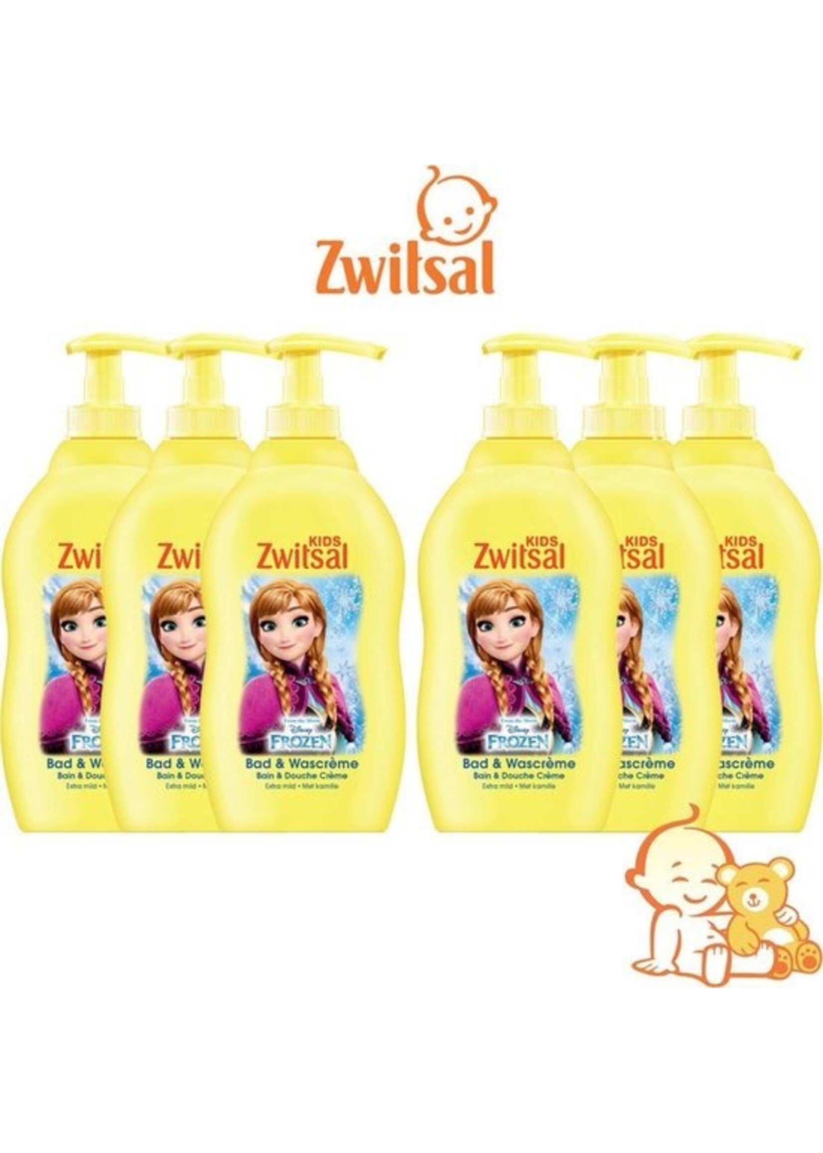 Zwitsal Disney Frozen Bad & Wascrème Extra Mild -  6 x 400ml