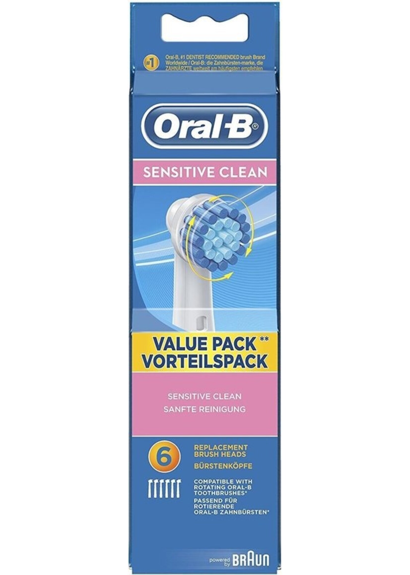 Oralb Braun Oral-B Opzetborstels Sensitive Clean - 6 Stuks