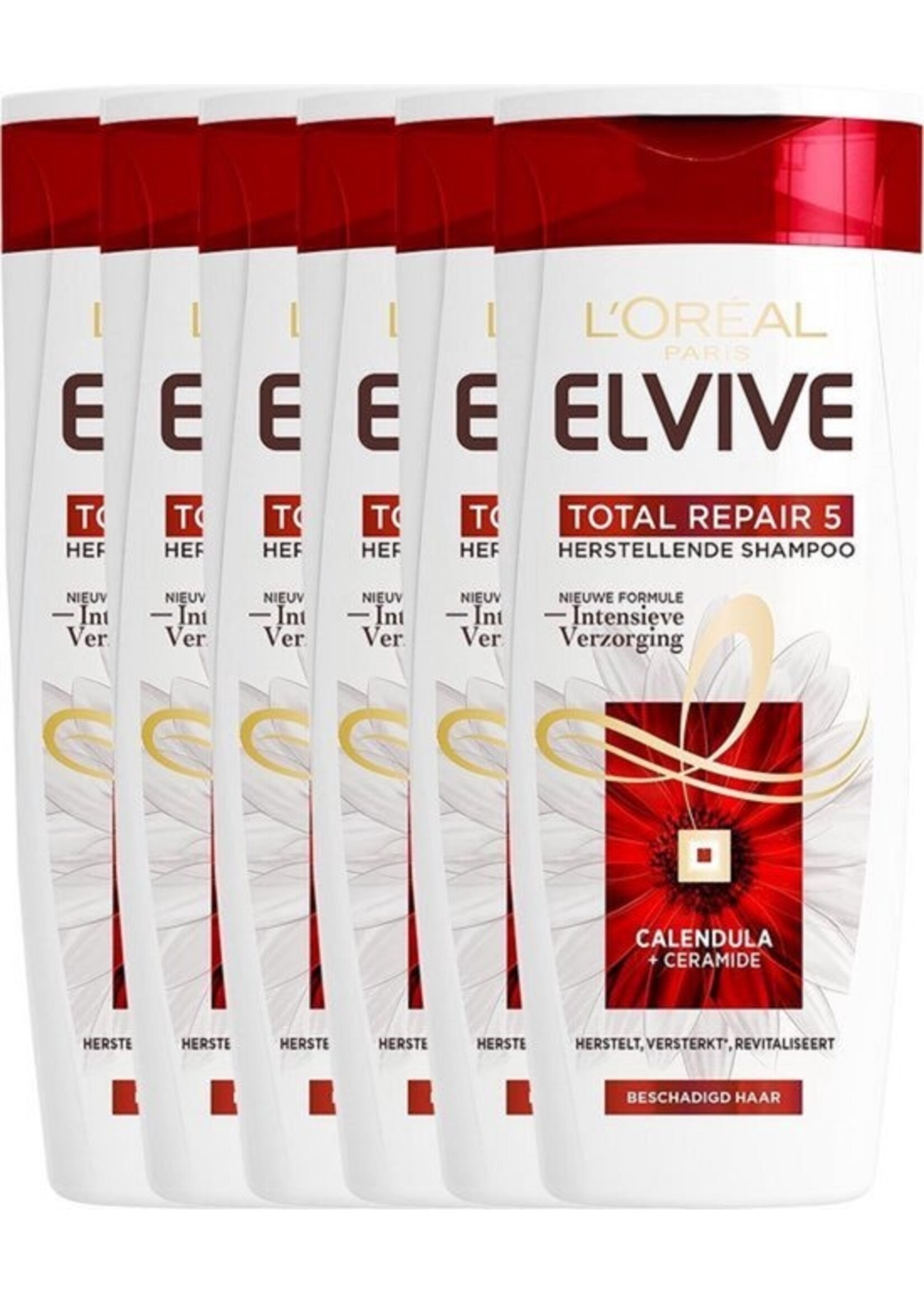 L'Oréal  L'Oréal Paris Elvive Total Repair 5 Shampoo 6 x 300 ml - Beschadigd Haar - Voordeelverpakking