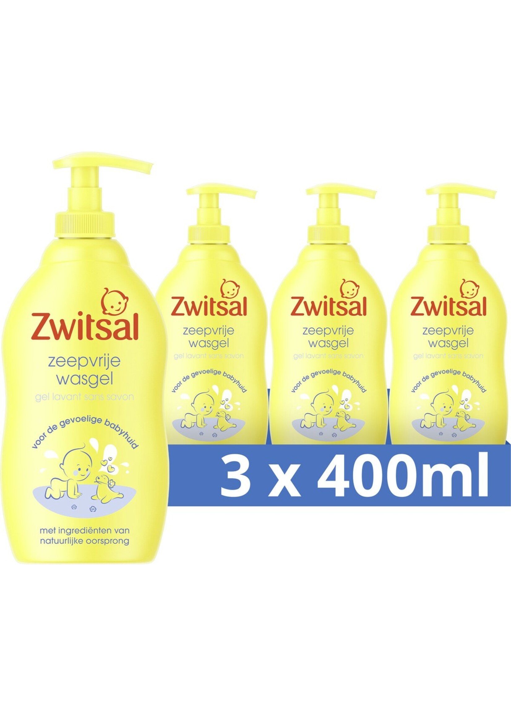 Zwitsal Zeepvrije Wasgel - 3 x 400 ml - Voordeelverpakking