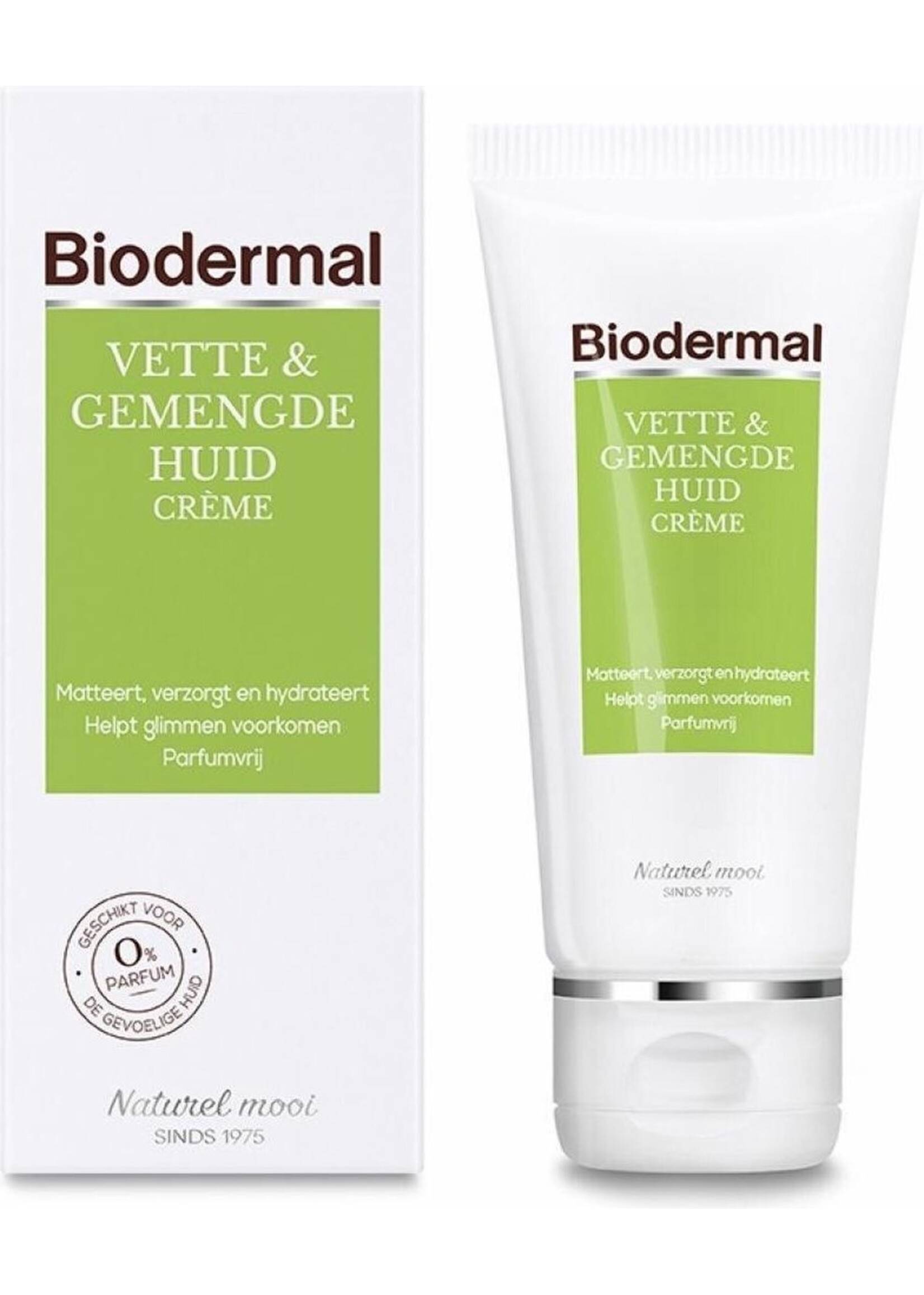 Biodermal Dagcreme Vette & Gemengde Huid - 50ml  - Helpt glimmen voorkomen