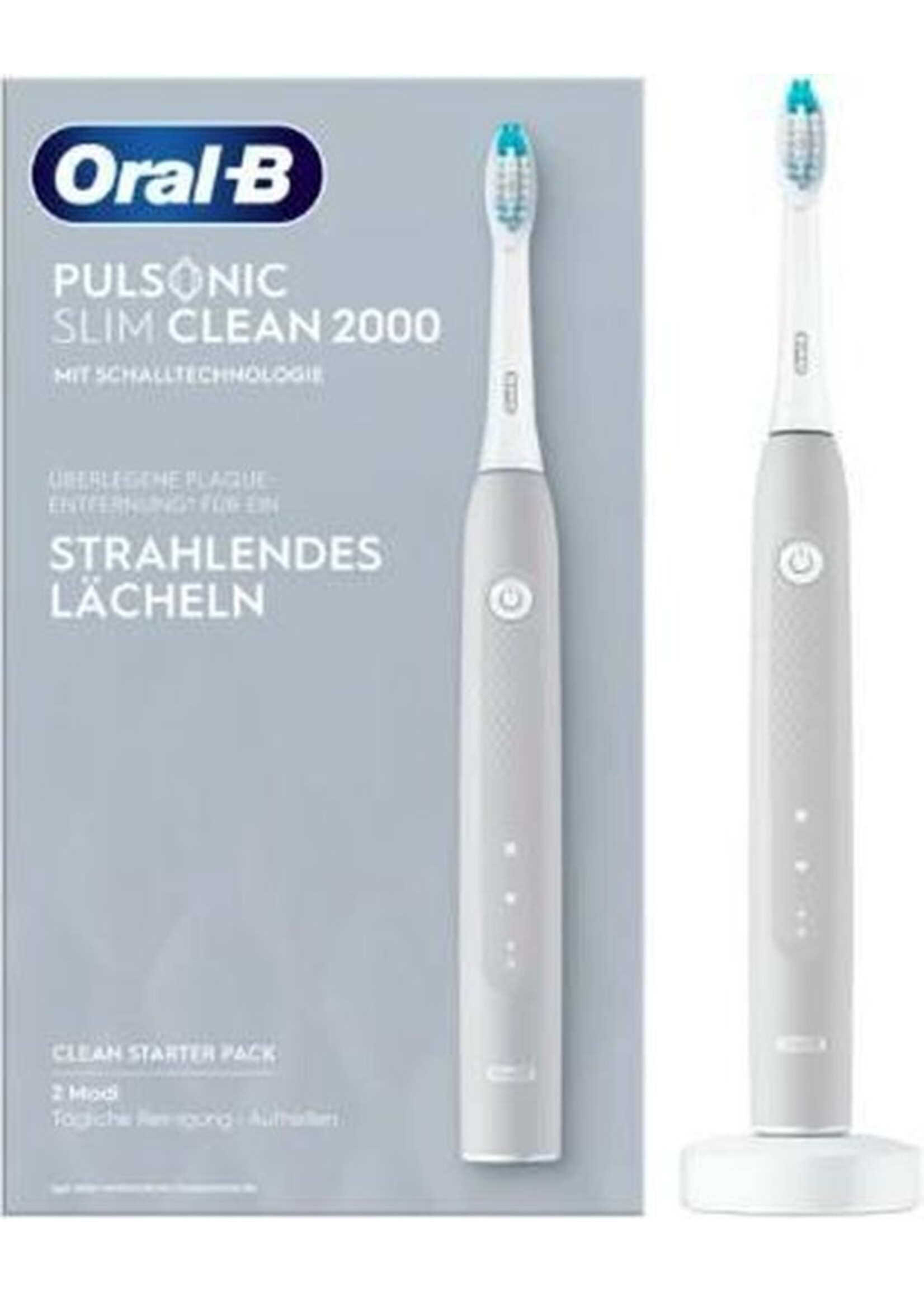 Oralb Braun Oral-B Pulsonic Slim Clean 2000 - Elektrische tandenborstel - Volwassene Sonische tandenborstel - Grijs