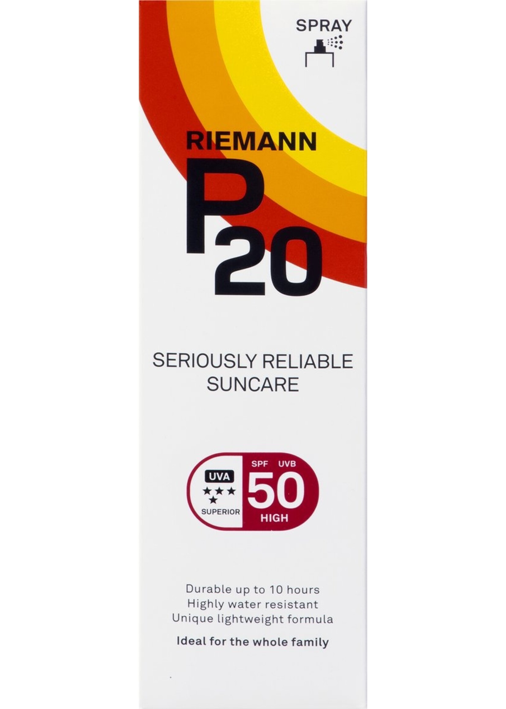 P20 SPF 50 - Zonnebrand Spray - Factor 50 - 100 ml