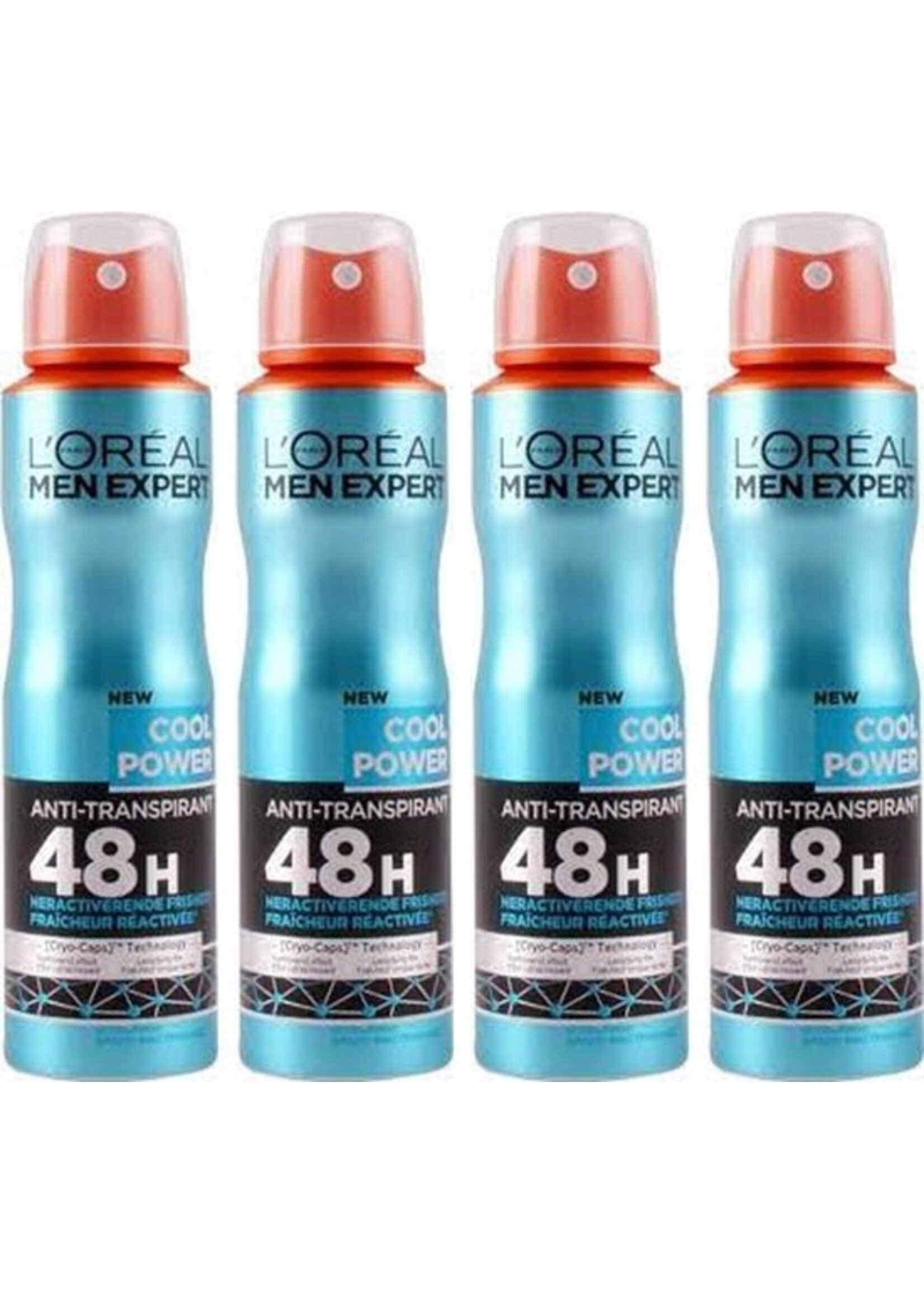 L'Oréal  Loreal Men Expert Cool Power Deodorant 48h Voordeelbox - 4 x 150 ml