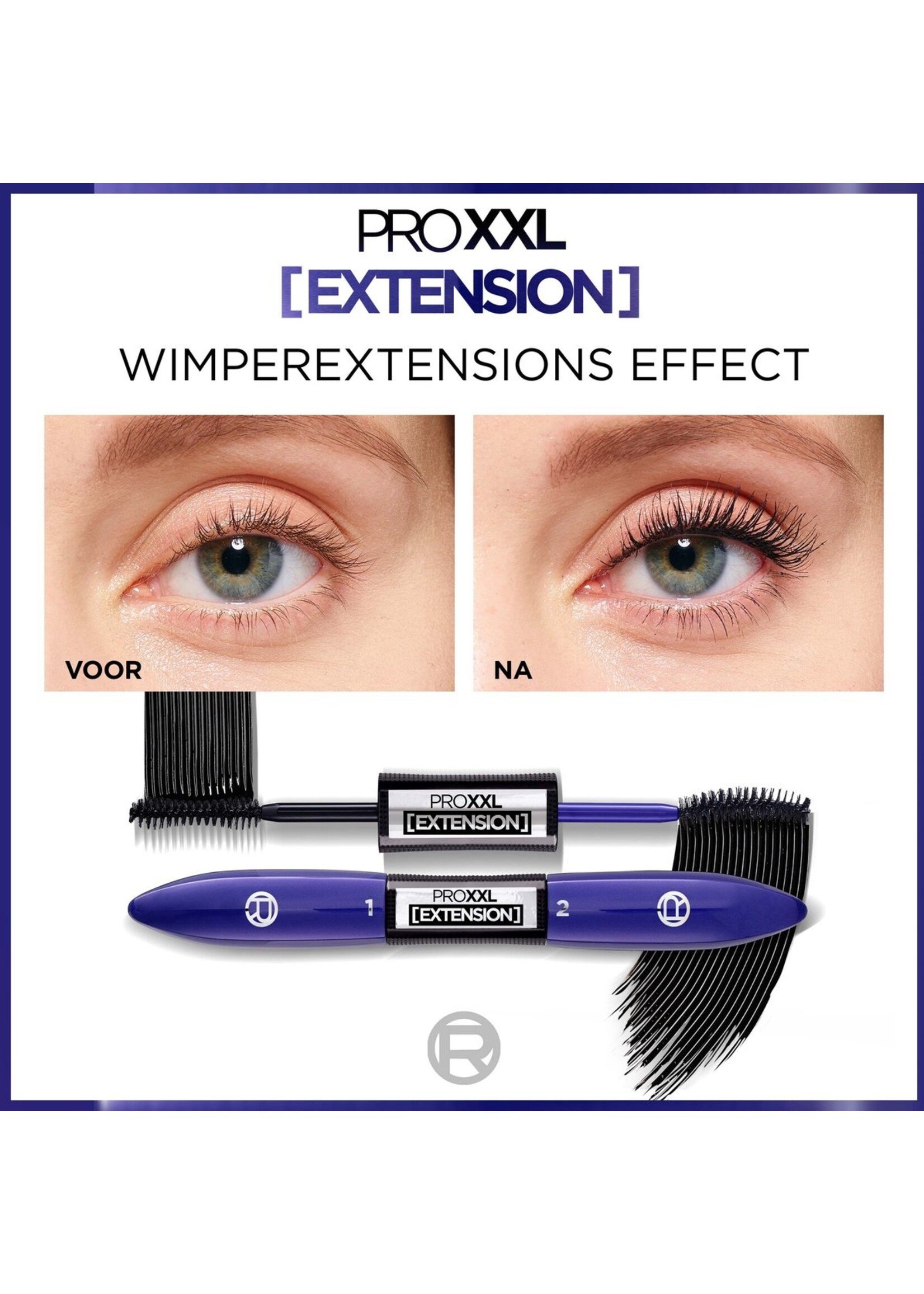 L'Oréal  L'Oréal Paris - PRO XXL EXTENSION - Zwart - Mascara geïnspireerd op het effect van wimperextensions - 12 ml