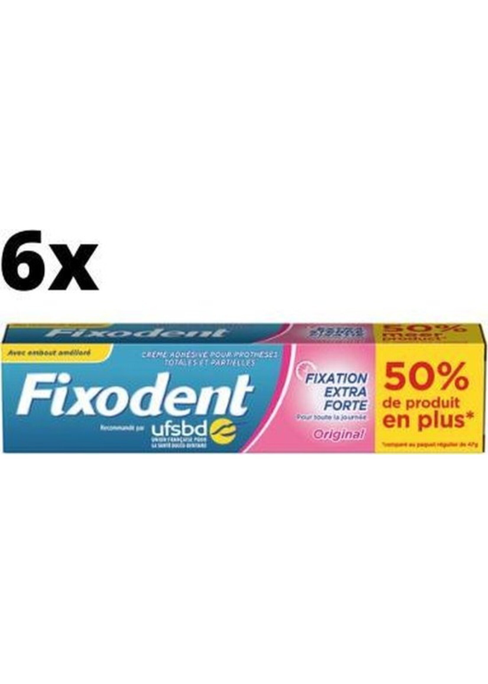 6x Fixodent Kleefpasta Original - 70,5 gram - Voordeelverpakking