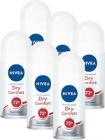 NIVEA Dry Comfort Deodorant Roller - 6 x 50 ml - Voordeelverpakking