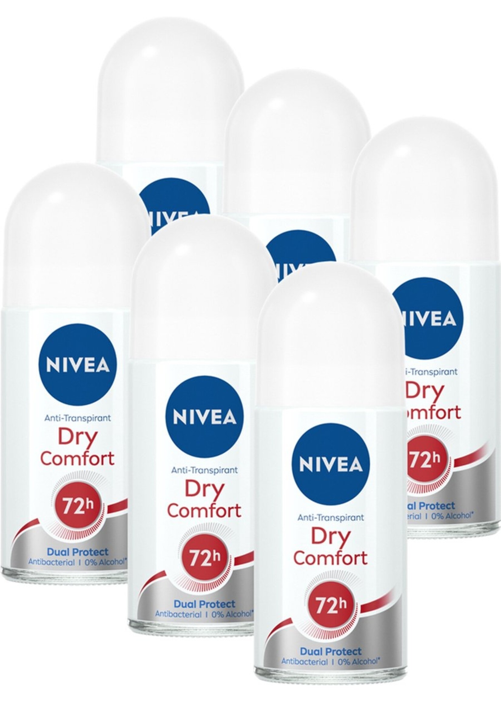 NIVEA Dry Comfort Deodorant Roller - 6 x 50 ml - Voordeelverpakking