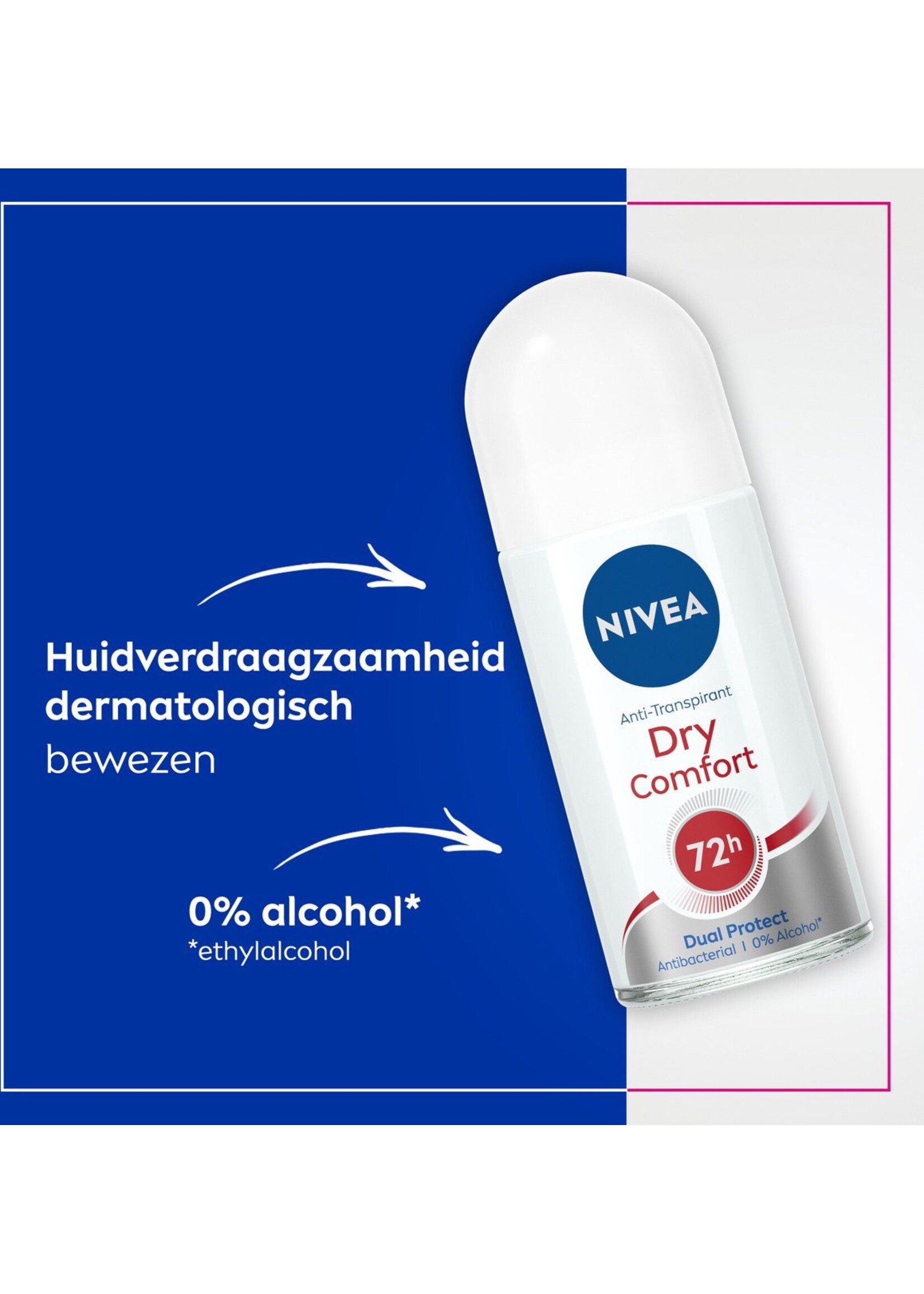 NIVEA Dry Comfort Deodorant Roller - 6 x 50 ml - Voordeelverpakking