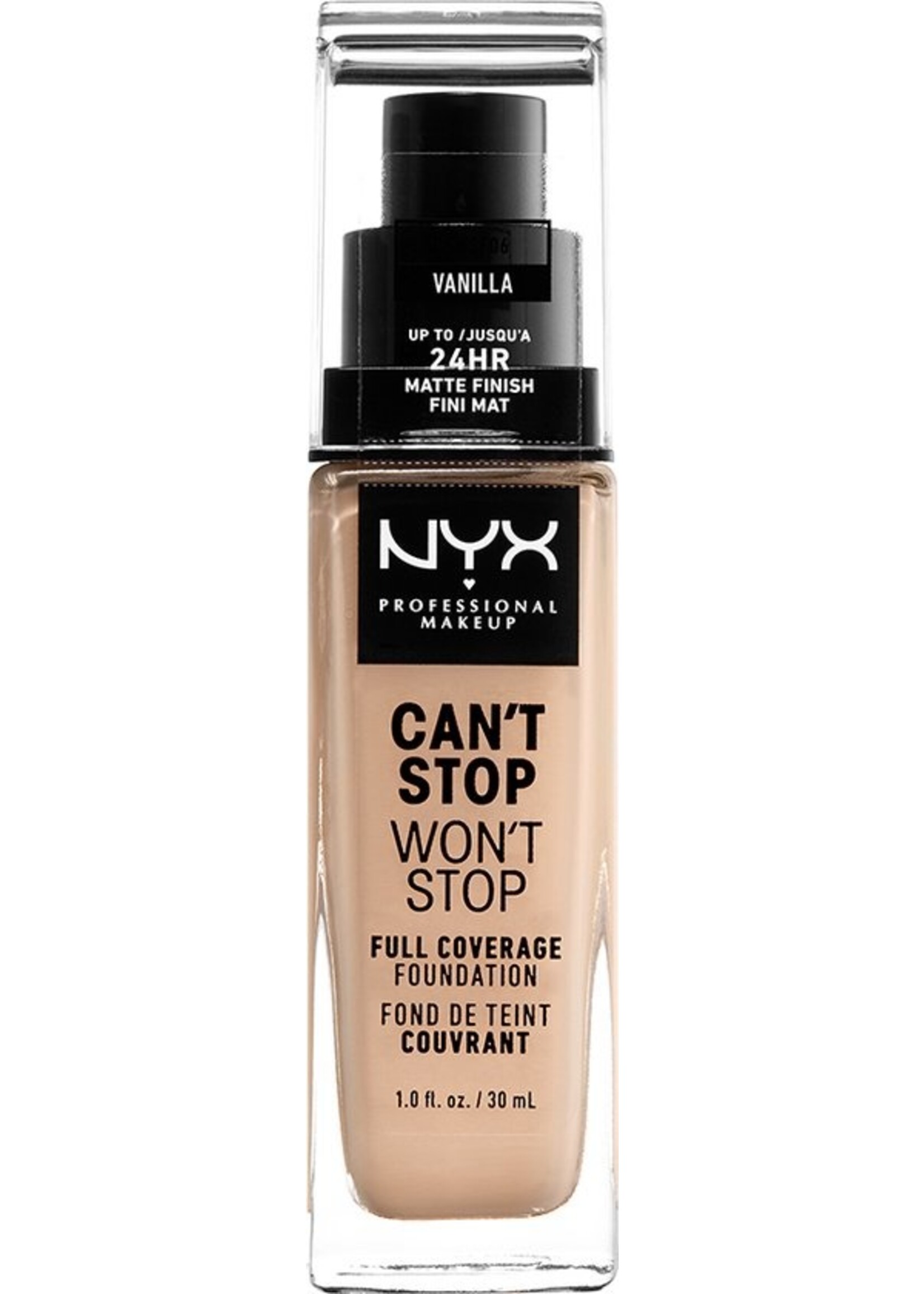 NYX Professional Makeup Can't Stop Won't Stop Foundation - Vanilla CSWSF06 - Full Coverage