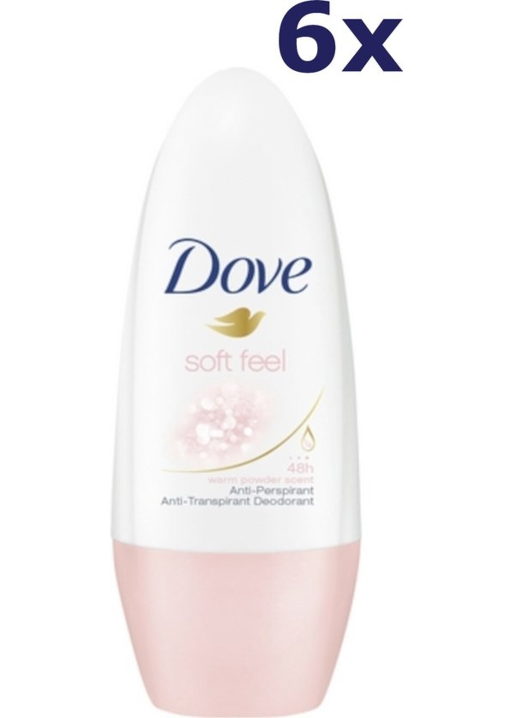 Dove Soft Feel Deodorant Rollers - 6 x 50ml - Voordeelverpakking