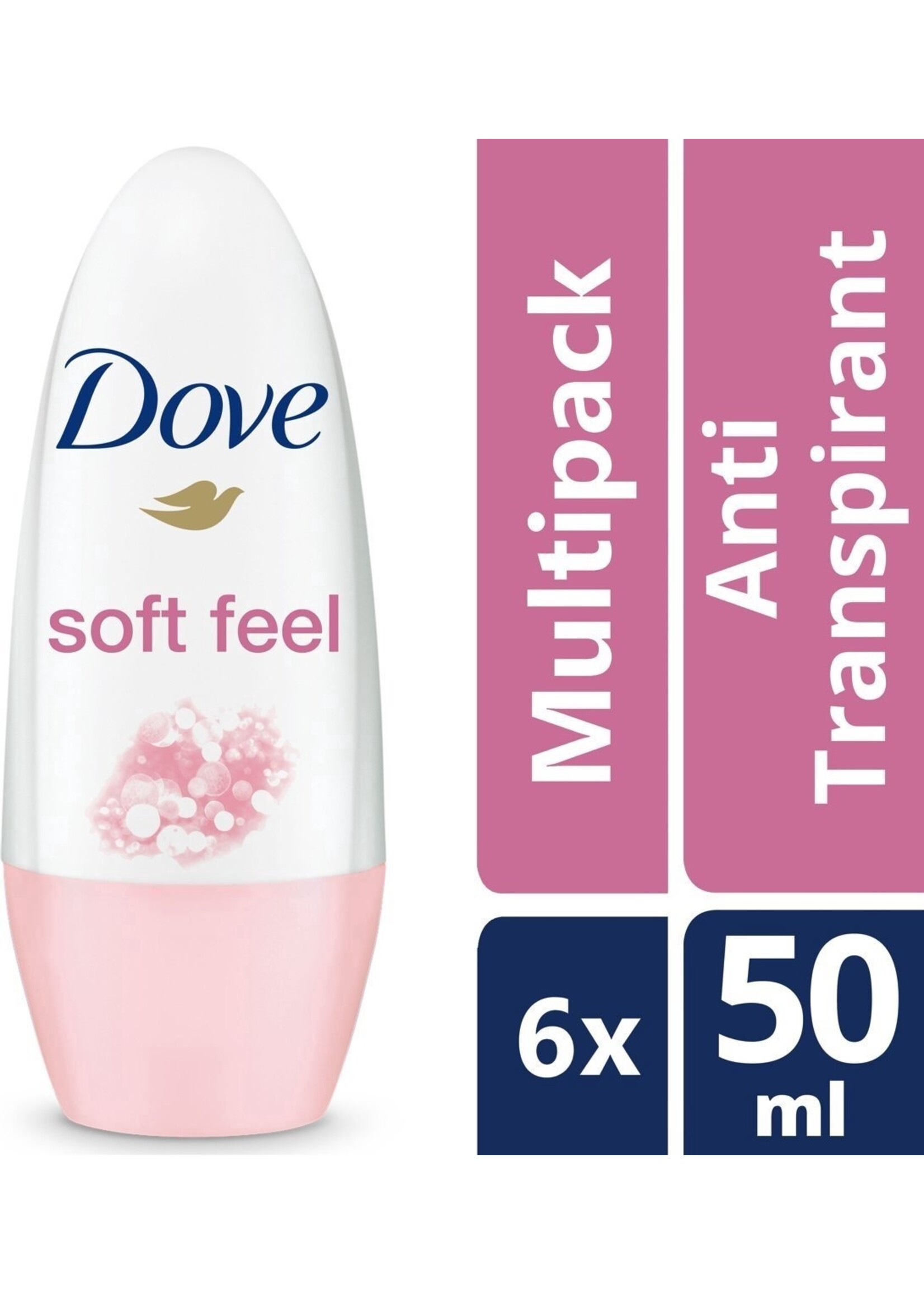 Dove Soft Feel Deodorant Rollers - 6 x 50ml - Voordeelverpakking