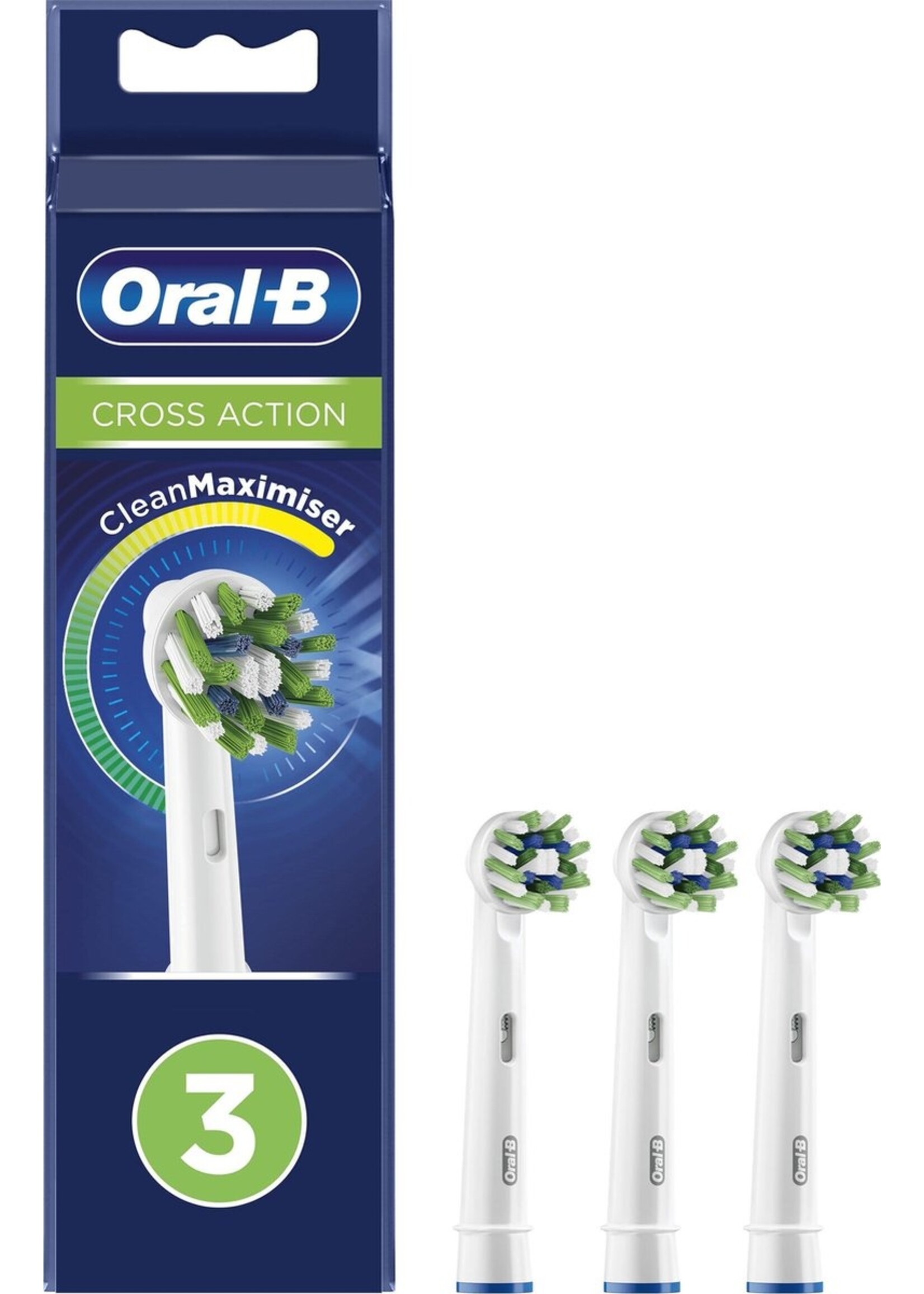 Oralb Braun Oral-B CrossAction - Met CleanMaximiser-technologie - Opzetborstels - 3 Stuks