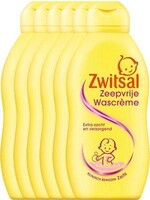 Zwitsal Zeepvrije Wascreme Baby - 6 x 200 ml - Voordeelverpakking