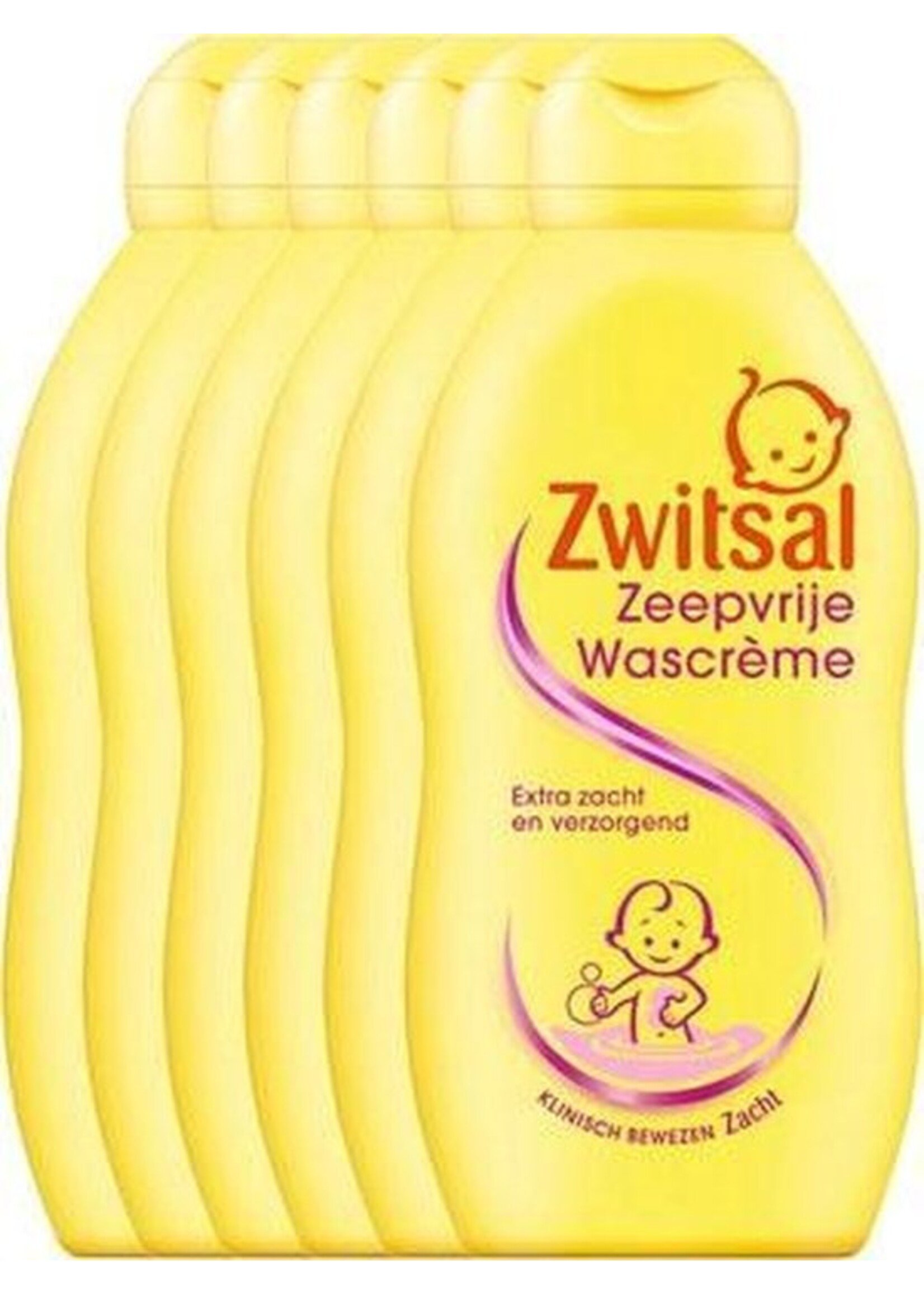 Zwitsal Zeepvrije Wascreme Baby - 6 x 200 ml - Voordeelverpakking