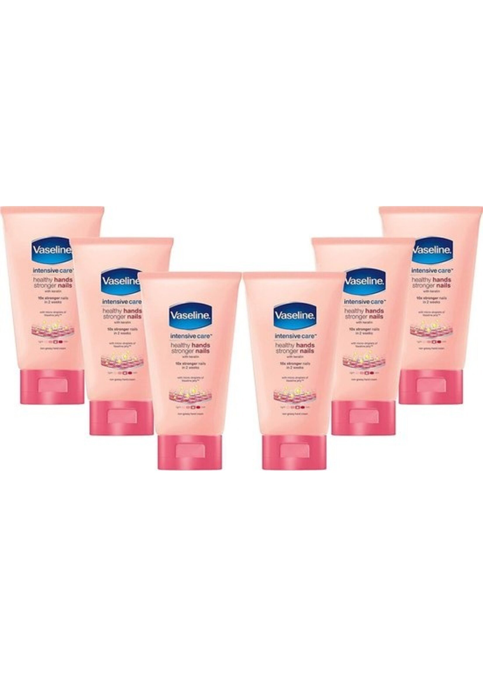 6x Vaseline Creme hand & nail tube 6x75 ml - Voordeel Verpakking