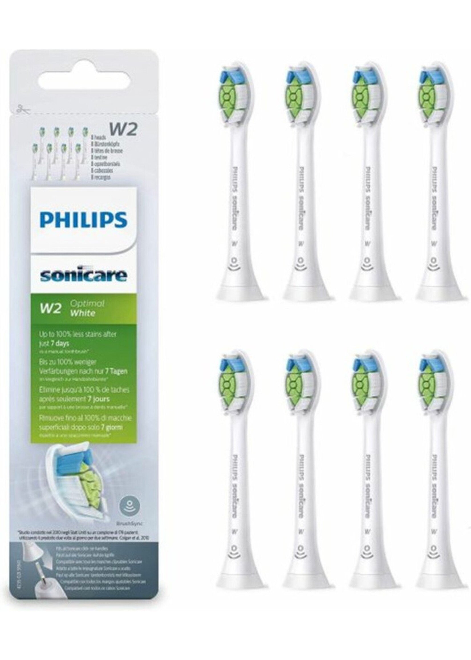 Philips Philips Sonicare W2 Optimal White HX6068/12 - Opzetborstels - 8 stuks