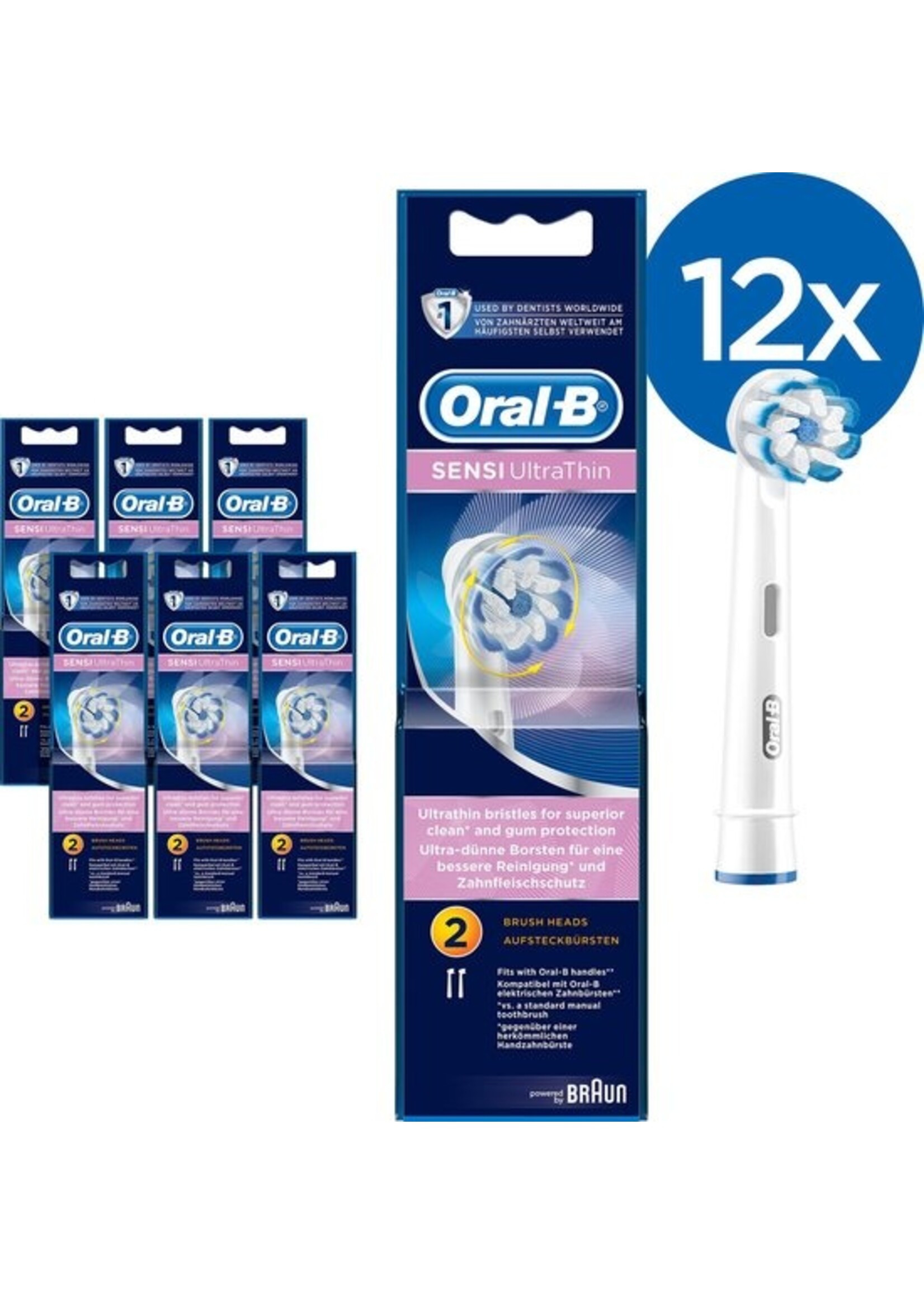 Oralb Braun Oral-B Sensi UltraThin - Opzetborstels - 12 stuks