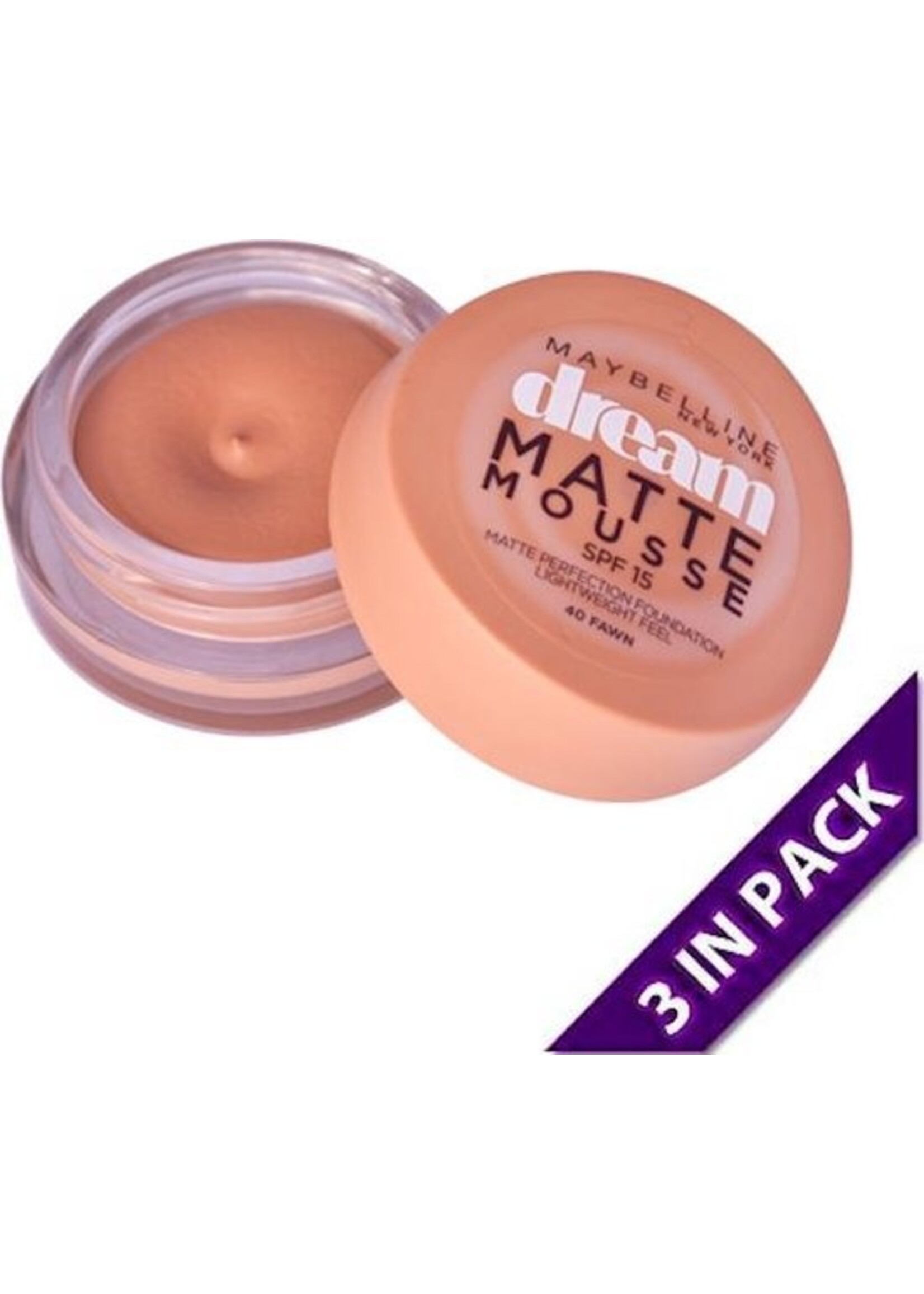 Maybelline Dream Matte Mousse - Foundation - 040 Fawn - 3 stuks - Voordeelverpakking