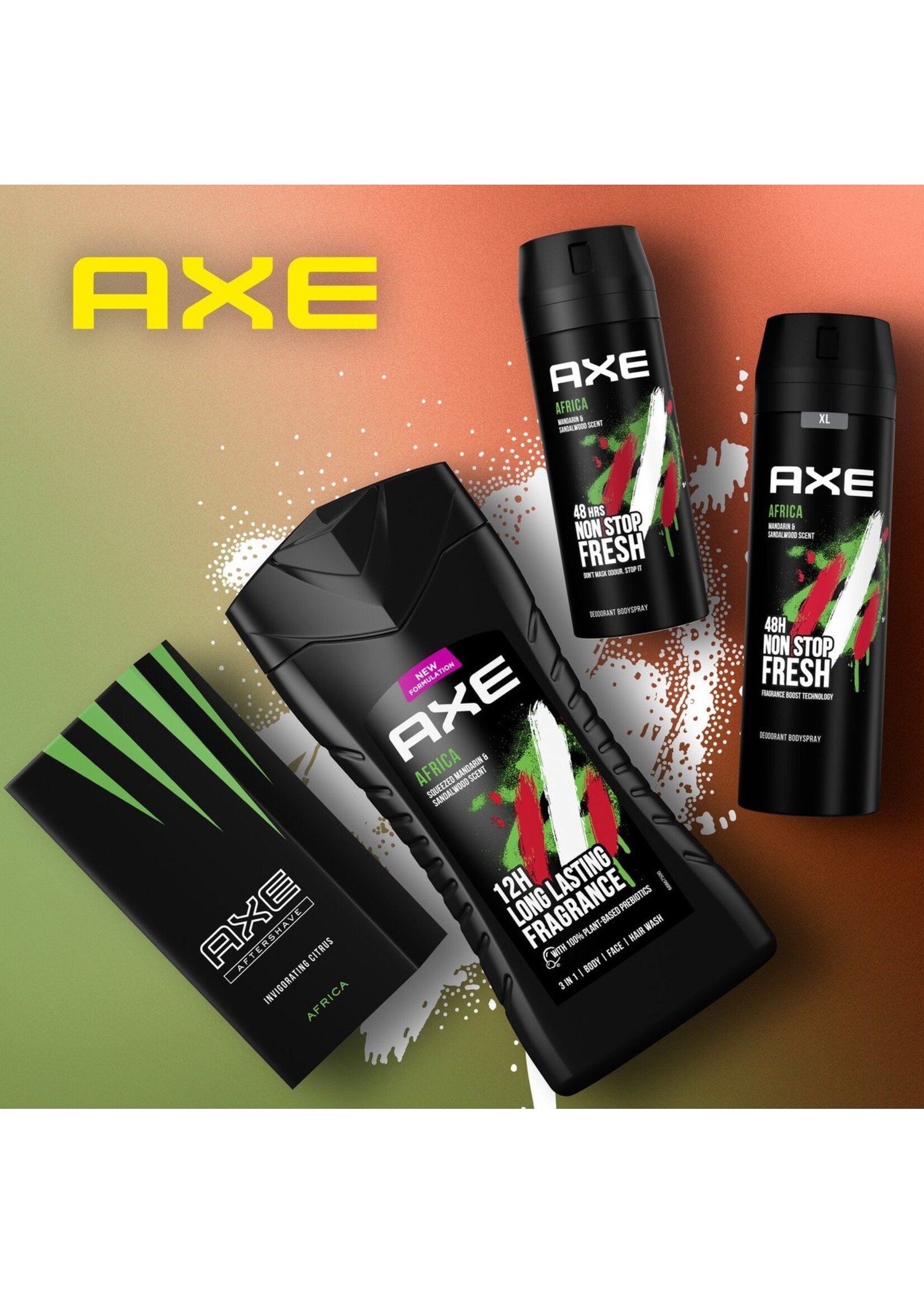 Axe Africa 3-in-1 Douchegel - 6 x 250 ml - Voordeelverpakking