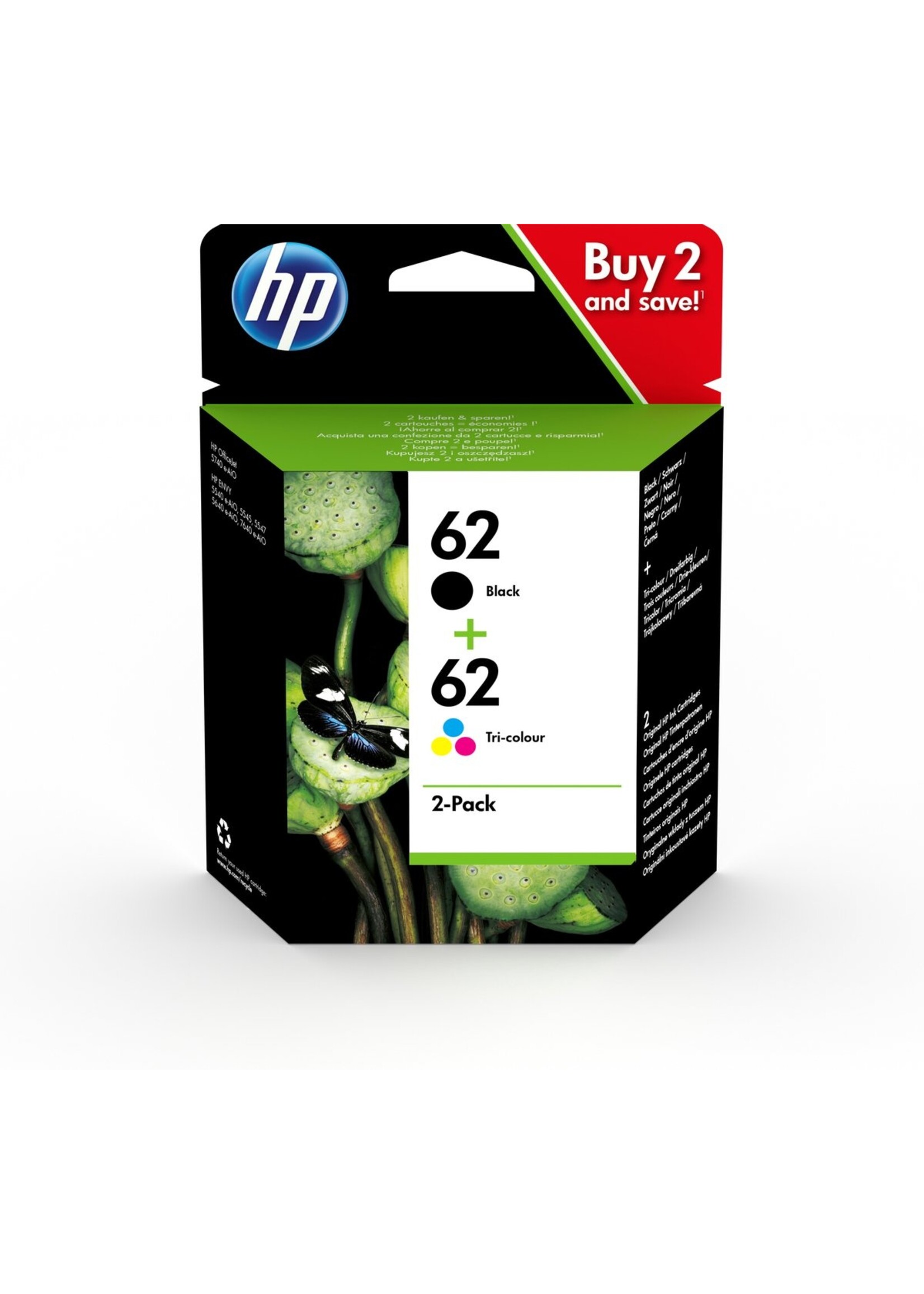 HP 62 - Inktcartridge kleur & zwart