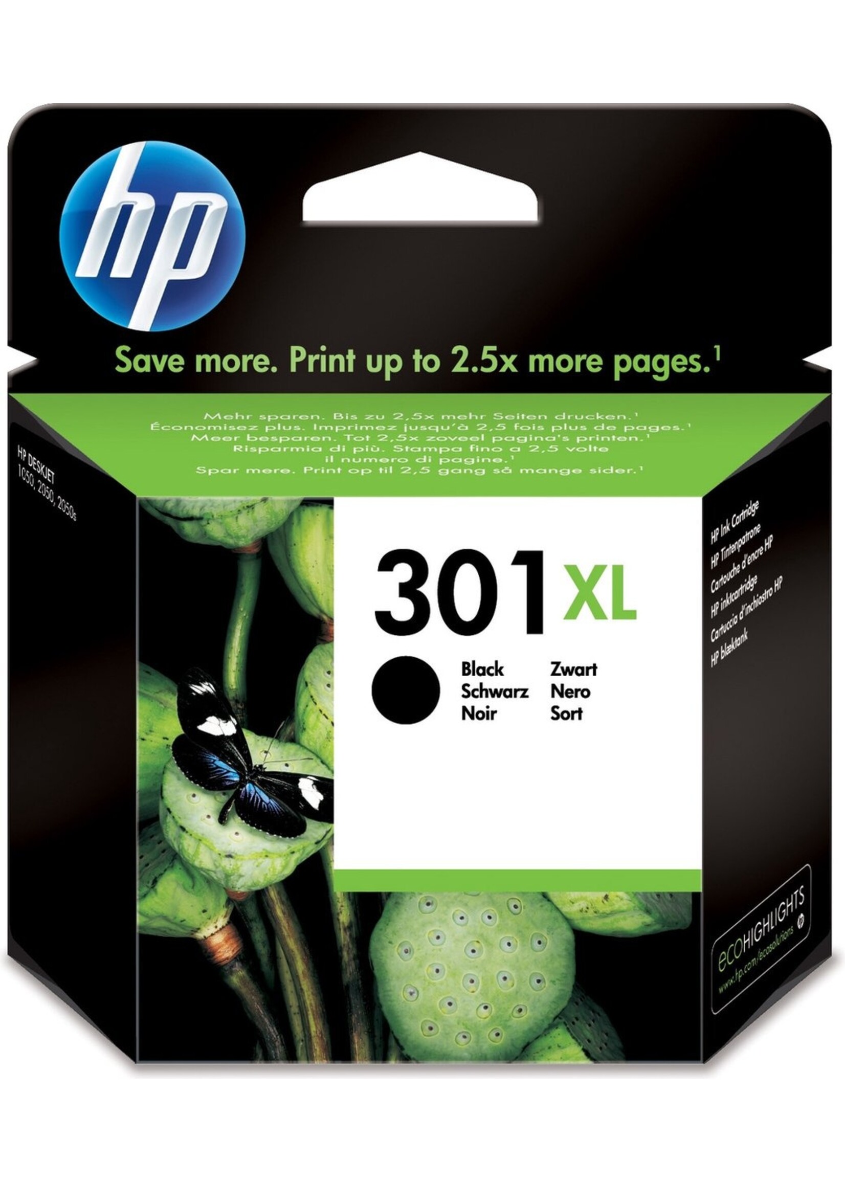 HP 301XL - Inktcartridge - Zwart - Hoge Capaciteit (CH563EE)