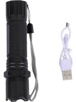 1pc Draagbare LED-zaklamp, USB Oplaadbare Ingebouwde Batterij Tactische Mini-zaklamp, Kampeerbenodigdheden Zwart