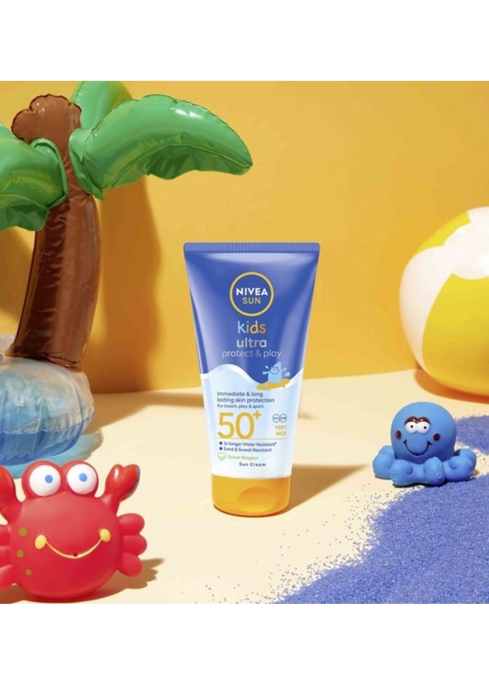 NIVEA SUN Kids Ultra Protect & Play Zonnebrand Lotion - SPF 50+ - Zeer waterproof en zandbestendig - Met dexpanthenol - 150 ml