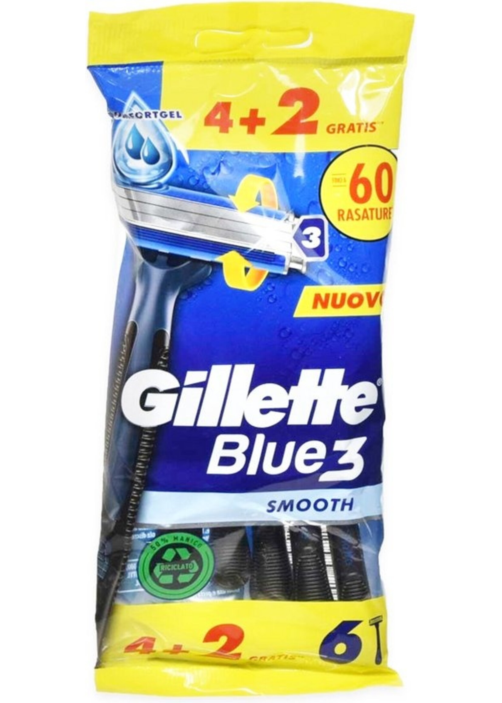 GILLETTE Gillette Blue3 Smooth 4+2 stuks